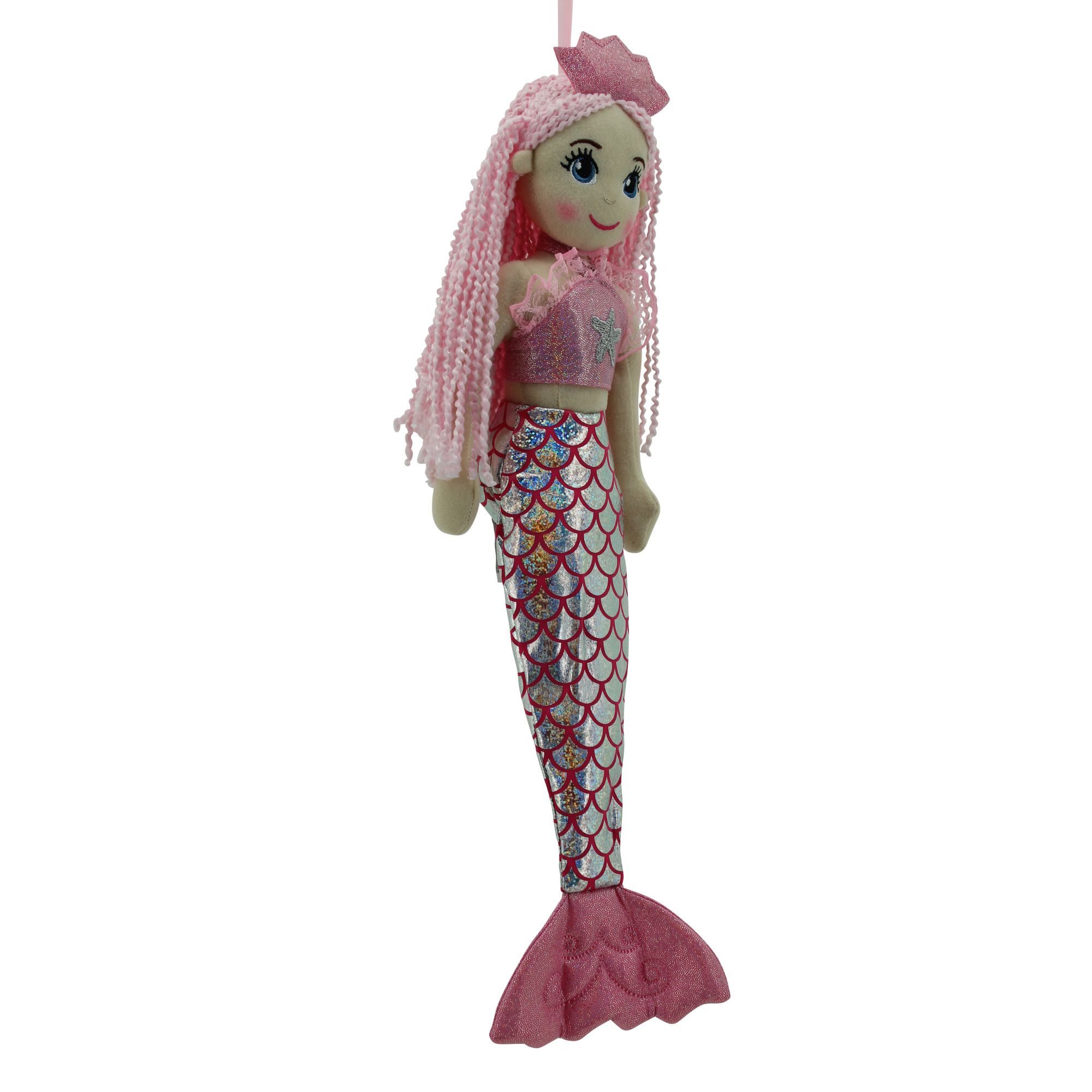 Sweety-Toys Meerjungfrauenpuppe Stoffpuppe Meerjungfrau pink 45 cm – weiche Kinderpuppe
