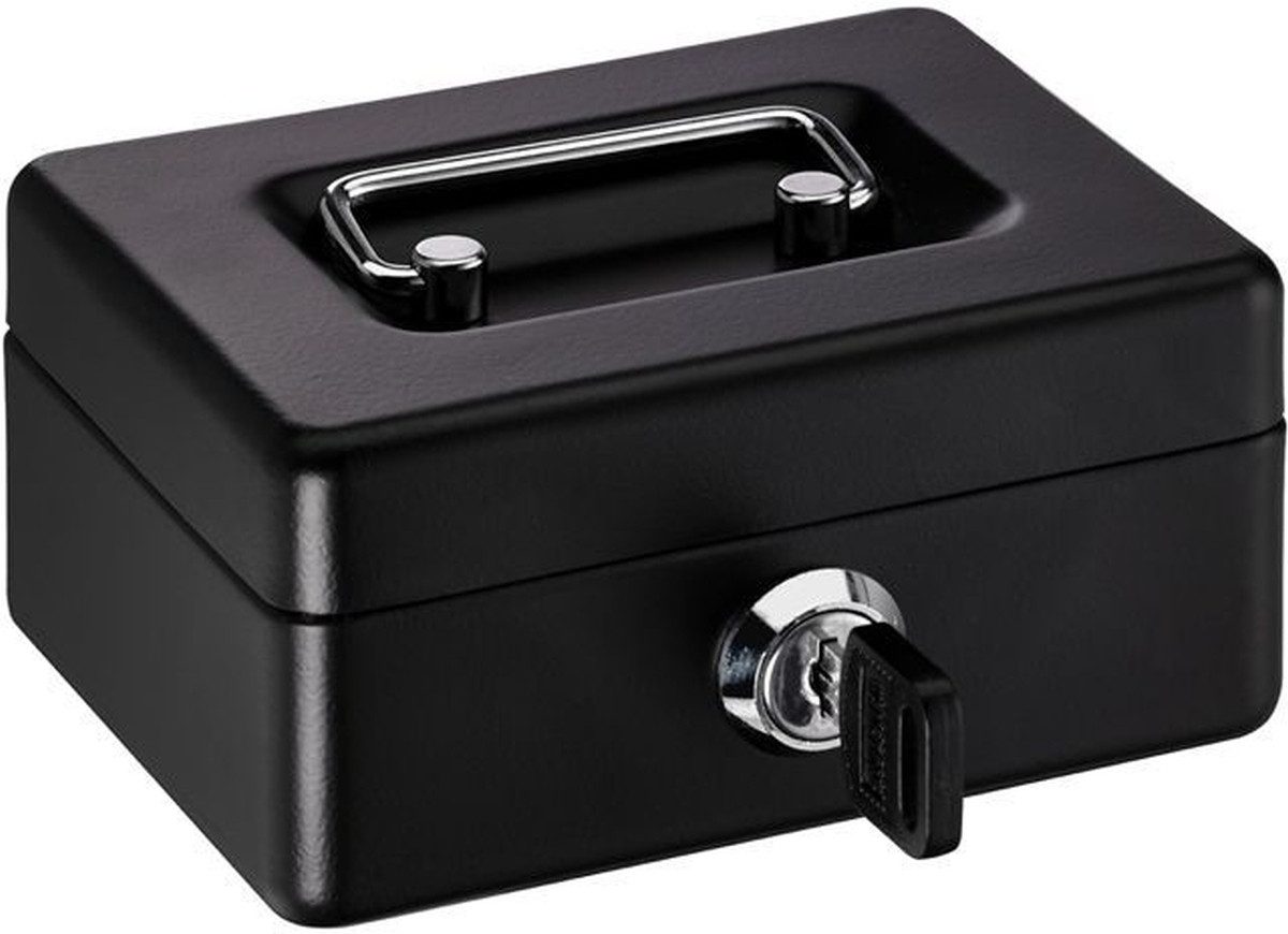 ALCO Geldkassette Geldkassette Mini-Box Stahlblech mit Schloss 125x95x60mm schwarz