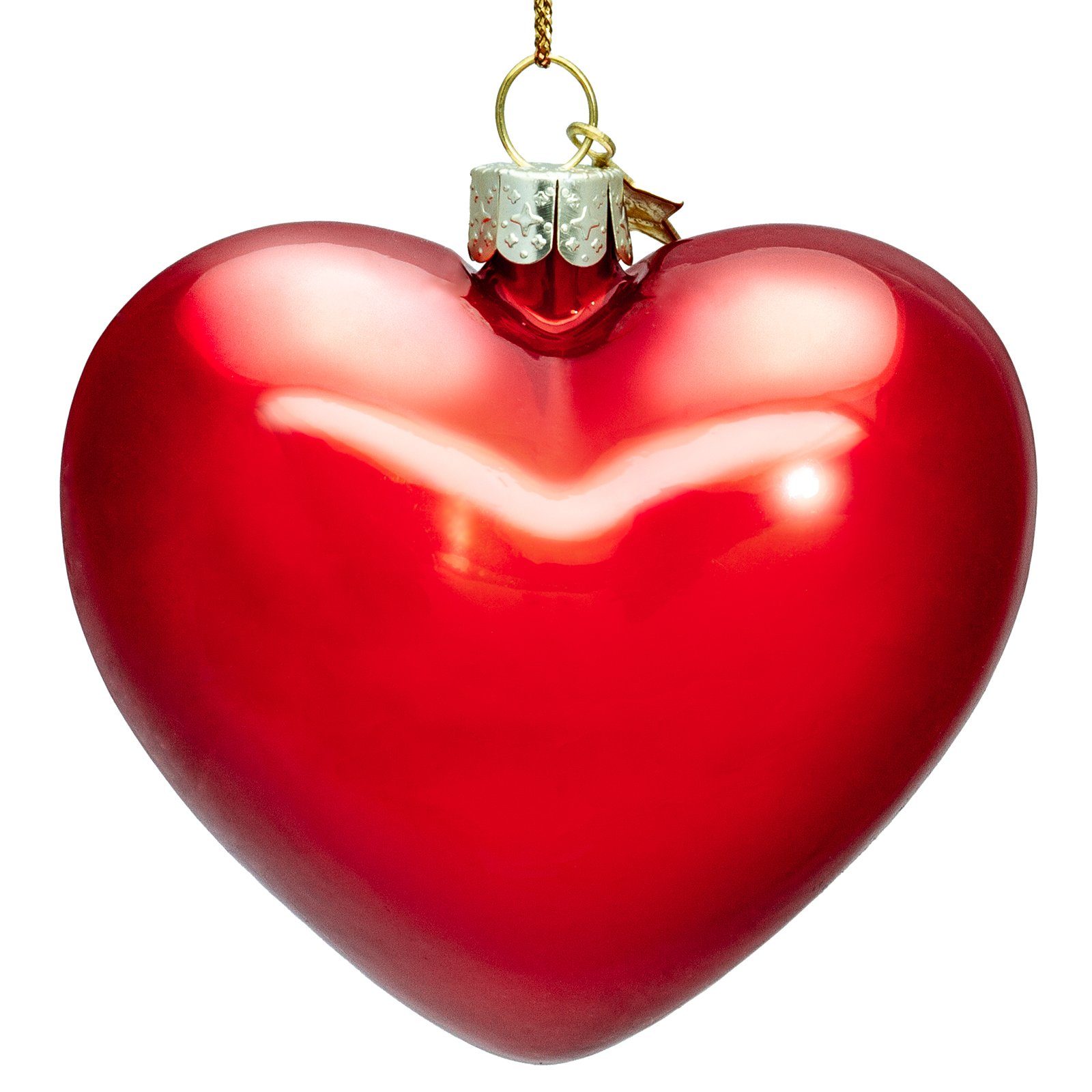 Christbaumschmuck SIKORA BS493 Rotes Herz Glas Figur Weihnachtsbaum Anhänger
