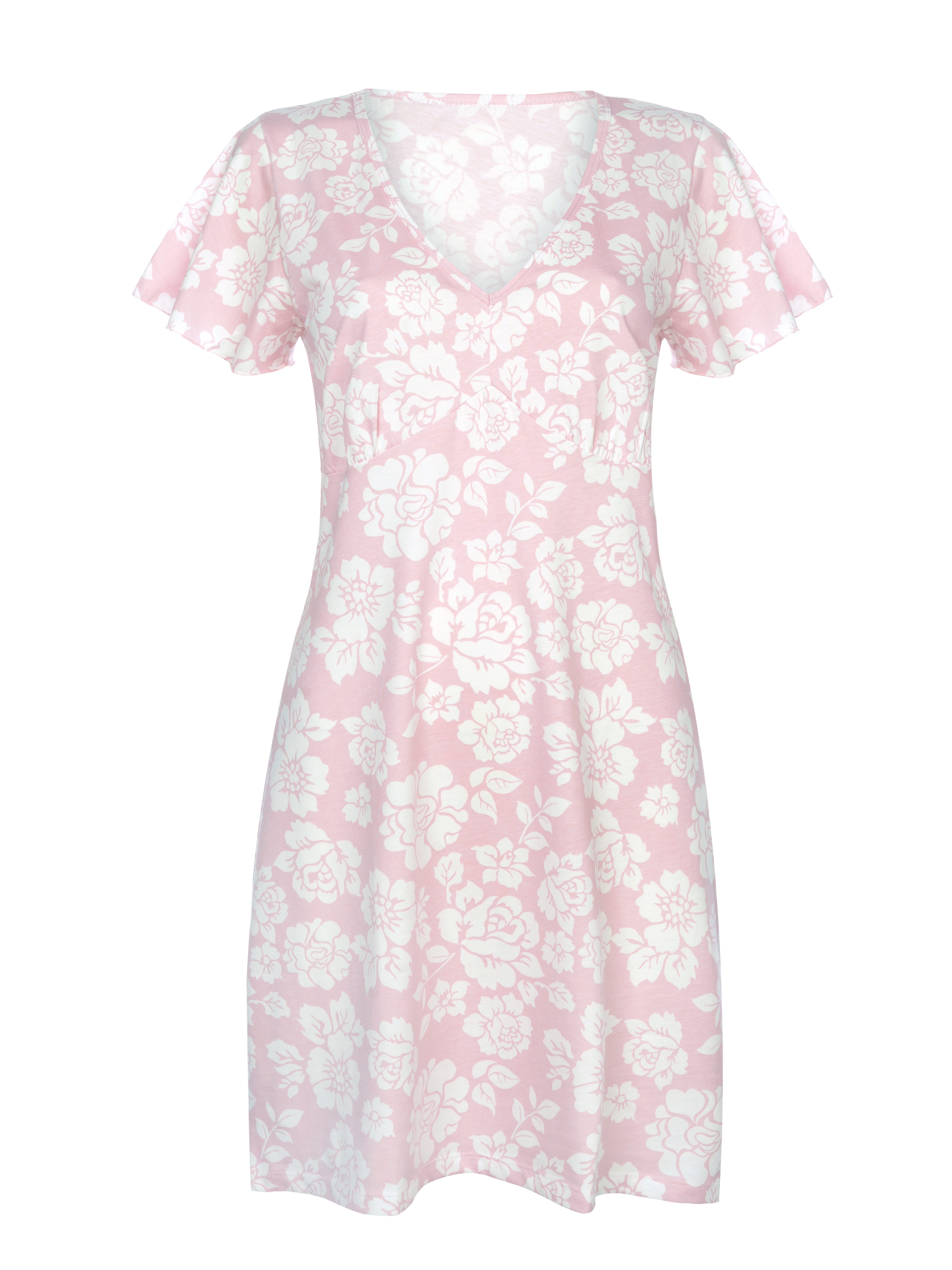 Donna Nachthemd Rosen All-Over-Print 100% Baumwolle, Made in Europa günstig online kaufen