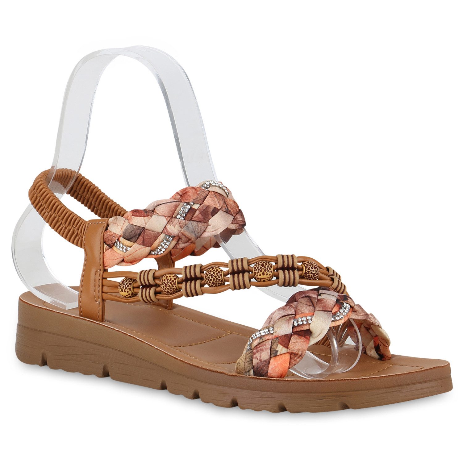 VAN HILL 840960 Riemchensandale Damen Riemchensandalen Sandalen Prints Stra günstig online kaufen