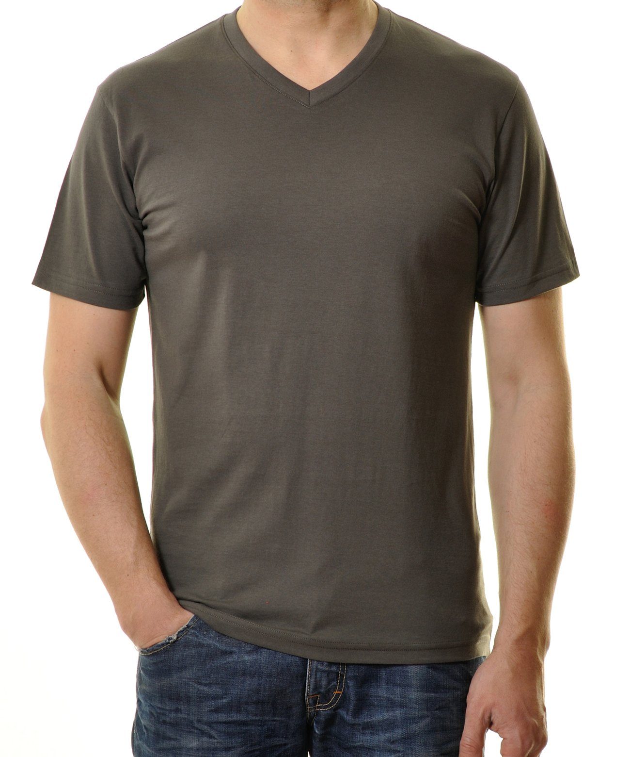 RAGMAN T-Shirt Schiefergrau | V-Shirts