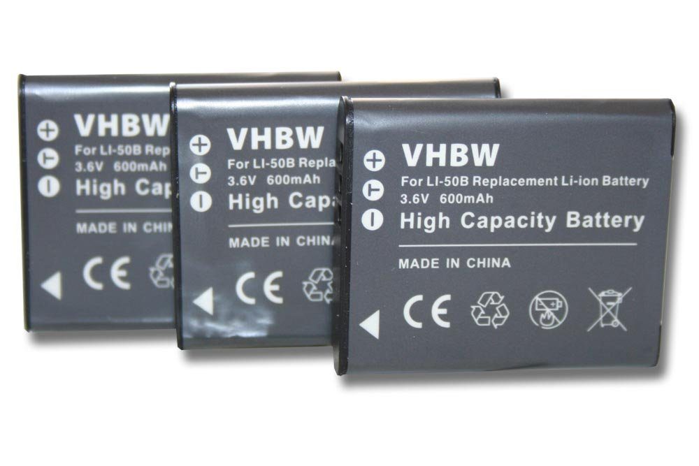 vhbw Kamera-Akku Foto EX-TR15WE, EX-TR600 (600mAh, Kompakt Casio EX-TR35, für Li-Ion) passend EX-TR350S, Exilim EX-TR500, 600 mAh EX-TR550, 3,6V