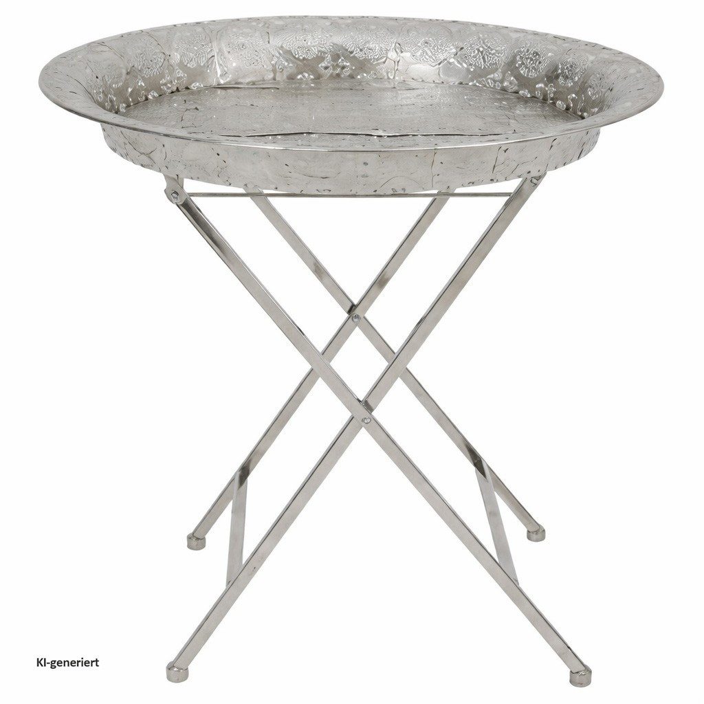 HTI-Living Beistelltisch Beistelltisch rund, klappbar Metall (Stück, 1-St., 1 Beistelltisch), Klapptisch mit Ornament