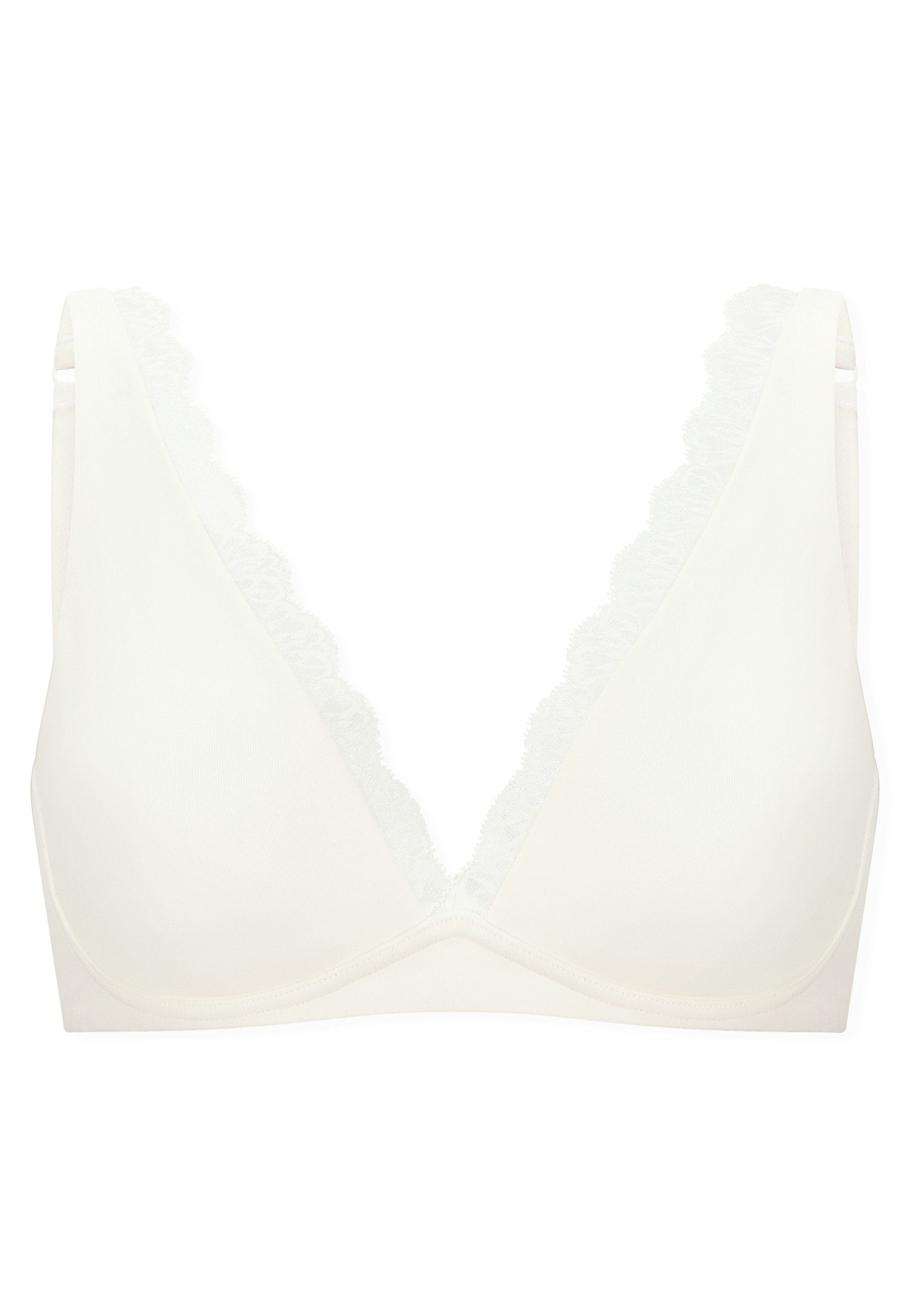 Schiesser Bügelloser BH Unique Cotton Spitzenband am Dekolleté, Baumwollmischung, gemoldete Cups