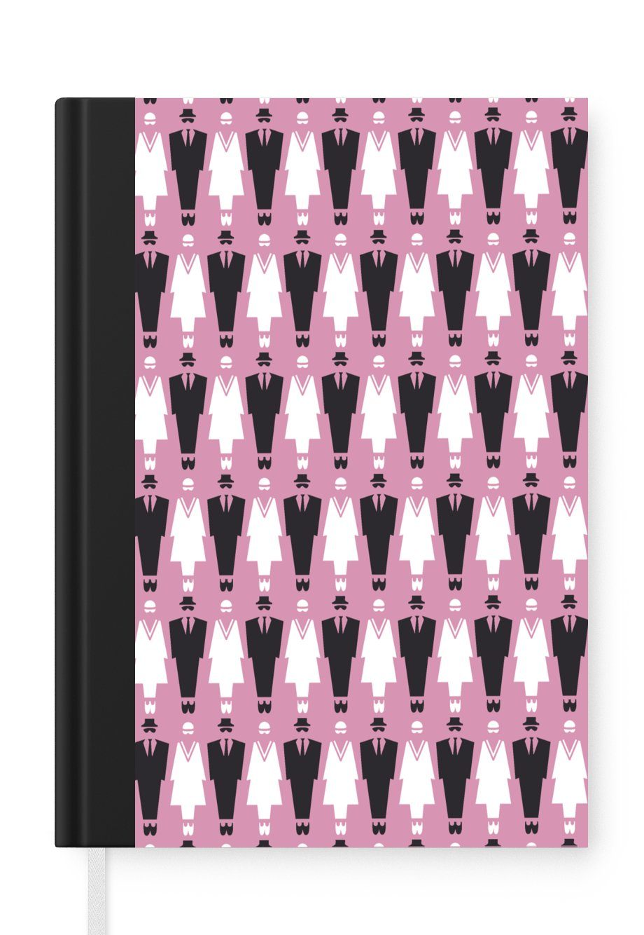 MuchoWow Notizbuch Notizbuch Tagebuch Haushaltsbuch Notebook A5 Muster - Menschen - Rosa, Notizbuch Tagebuch Hardcover