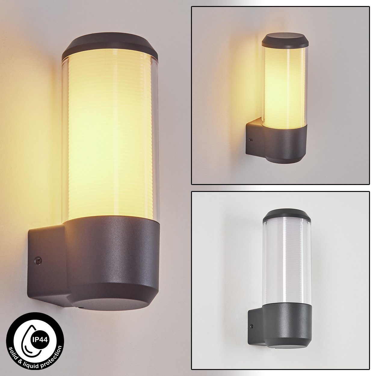 hofstein AußenWandleuchte moderne Außenlampe aus Metall/Kunststoff in