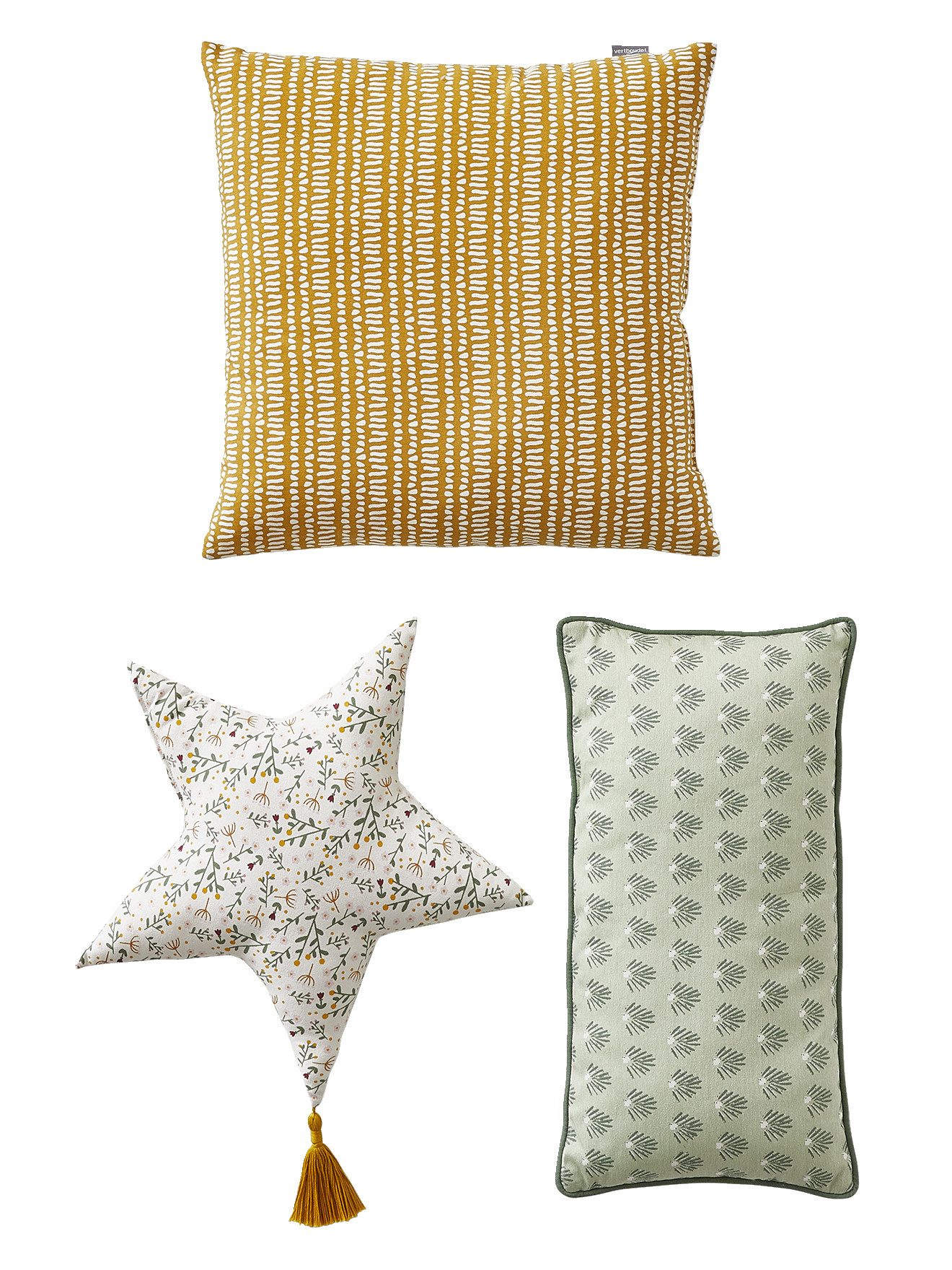 vertbaudet Dekokissen Kinderzimmer 3er-Set Kissen, Stern/Viereck/Quadrat günstig online kaufen