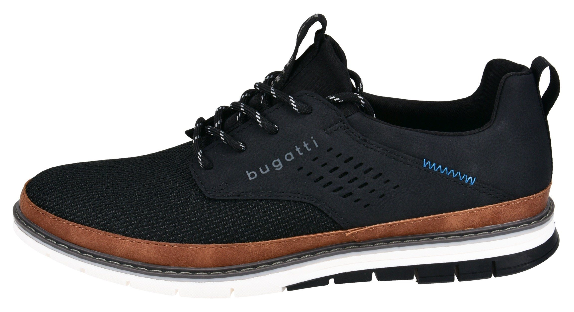 bugatti Schnürschuh mit Lochmuster, Freizeitschuh, Halbschuh, Schnürschuh