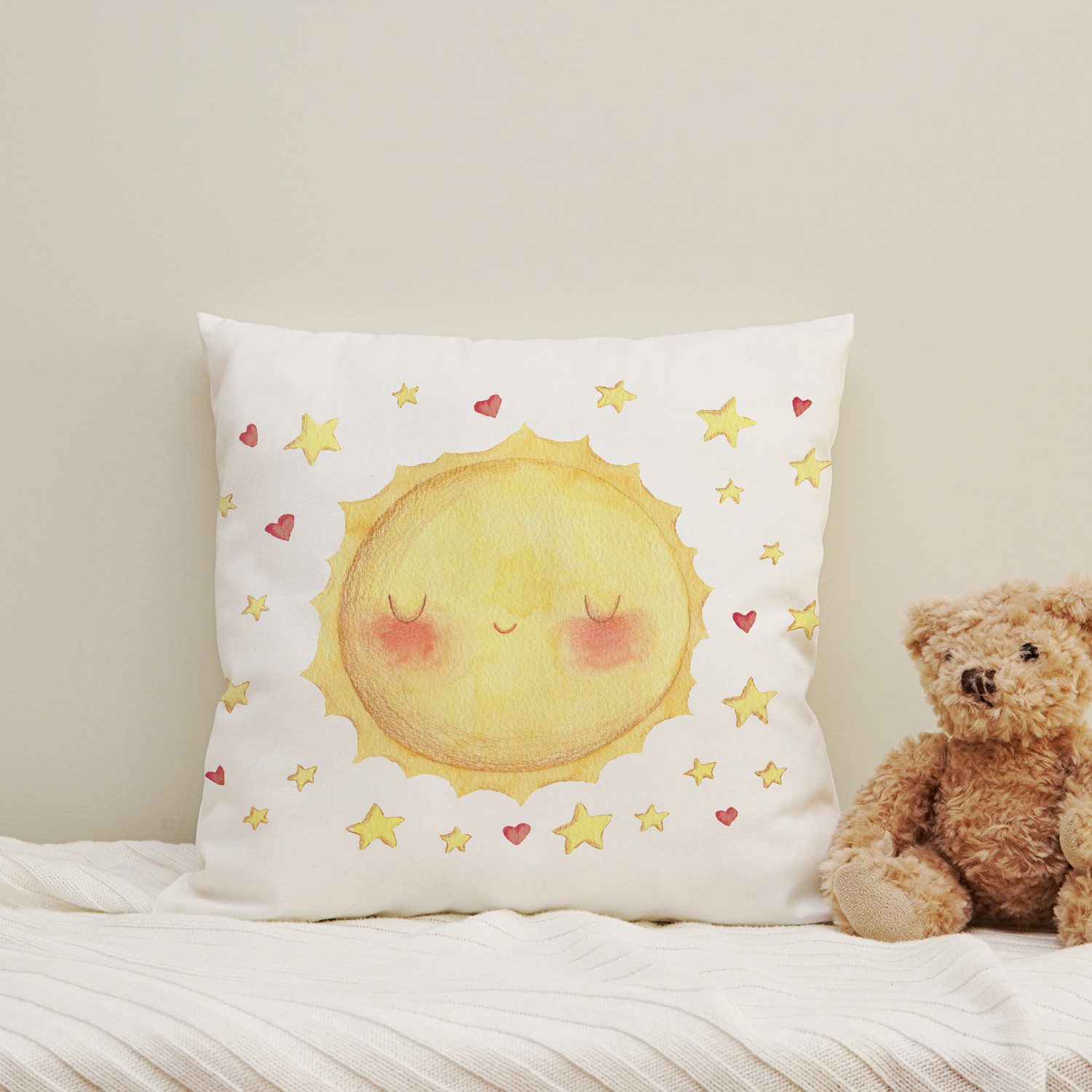 Dekokissen Vollmond mit Gesicht