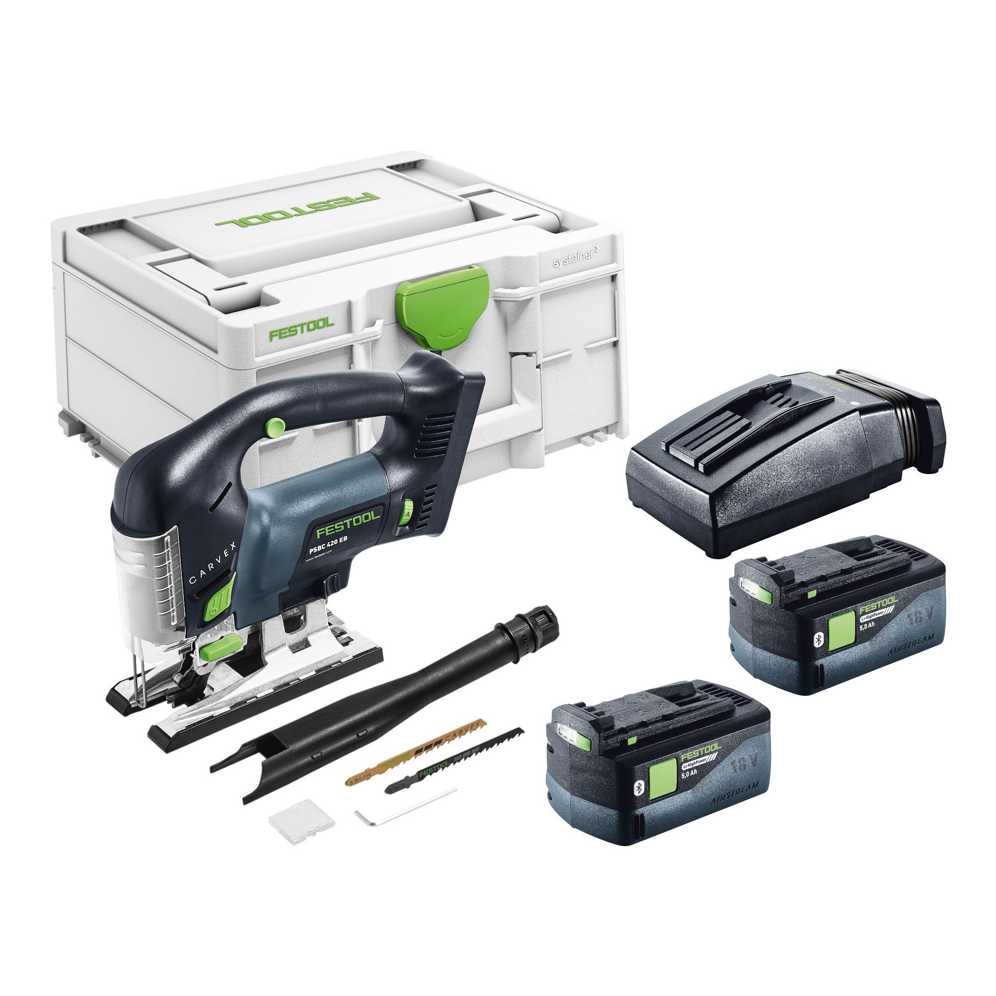 FESTOOL Kompakt-Handkreissäge PSBC 420 EB-Basic 18 V 120 mm + 2x Akku 5,0 Ah + Ladegerät