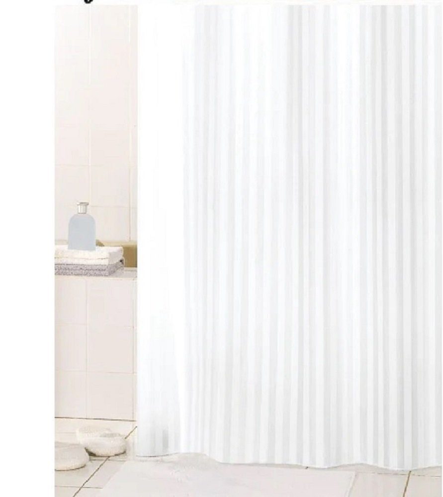 Clever-Kauf-24 Duschvorhang Textil-Duschvorhang Hilton weiß BxH 180x200cm, Breite 180 cm (1-tlg)