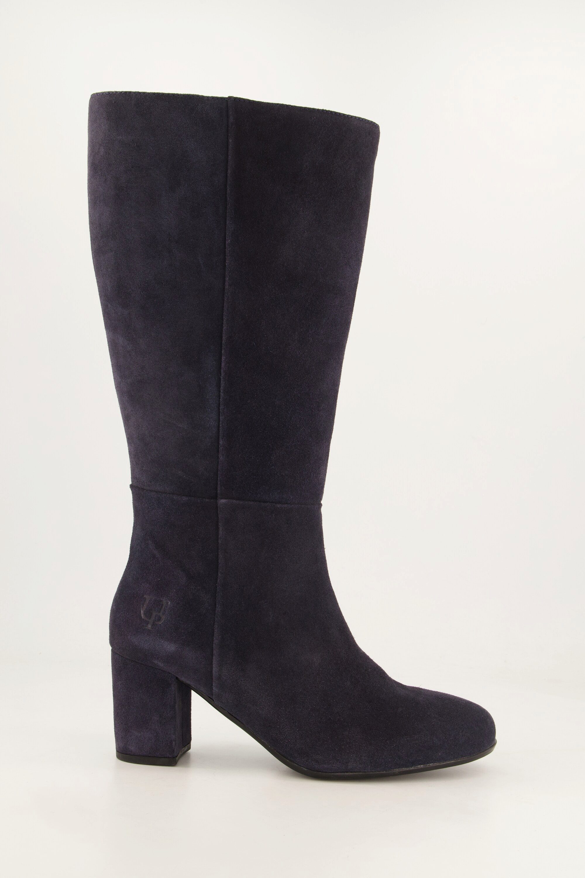 Ulla Popken Lederstiefel XXL-Schaft Veloursleder Zipper Stiefel