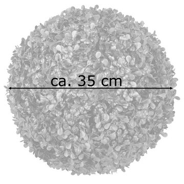 Kunstpflanze Deko Buchsbaum Künstlich Buchsbaumkugel Buchskugel 35 cm Kunstpflanze, Decovego