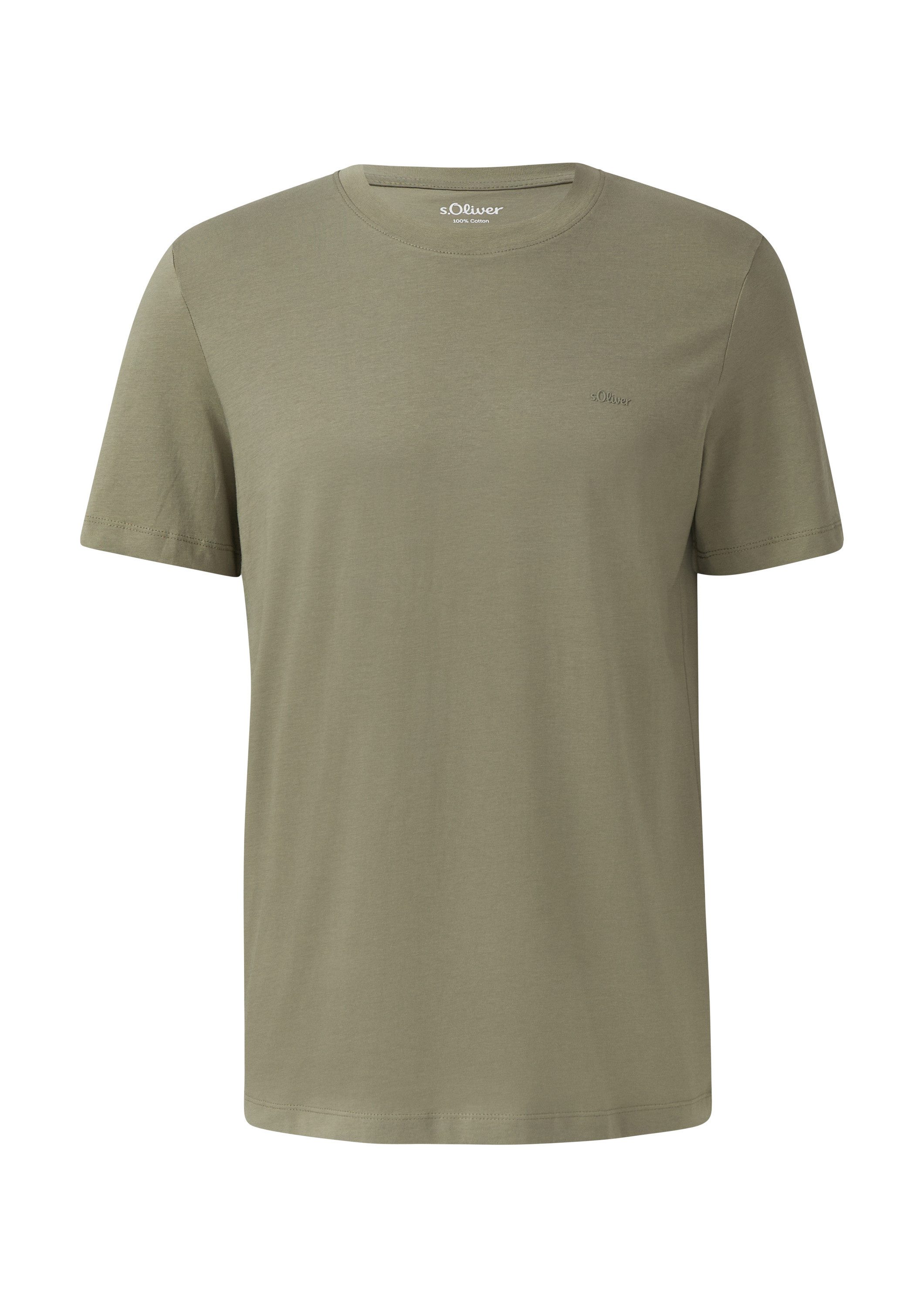 s.Oliver Kurzarmshirt T-Shirt Baumwoll-T-Shirt mit Logo-Print günstig online kaufen
