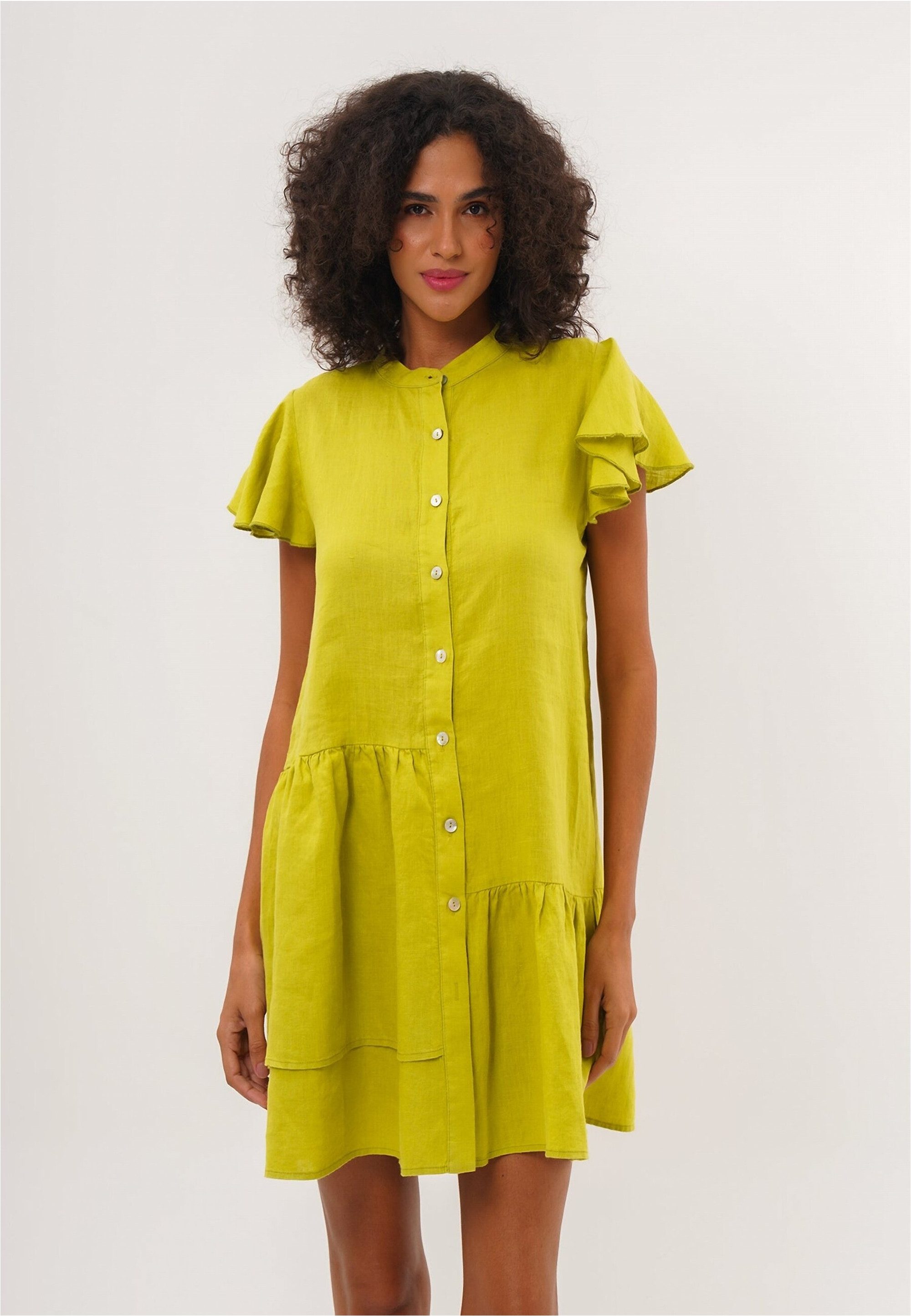 freshlions Jerseykleid Jolin (1-tlg) mit zarten Volantärmeln günstig online kaufen