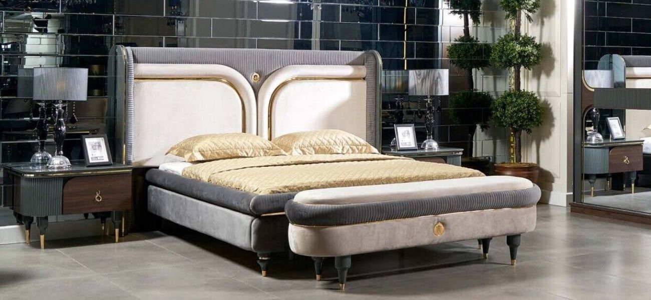 Bettrahmen Möbel Bett Ehe Luxus Betten Bett JVmoebel Design (1-tlg) Doppel Bettgestell