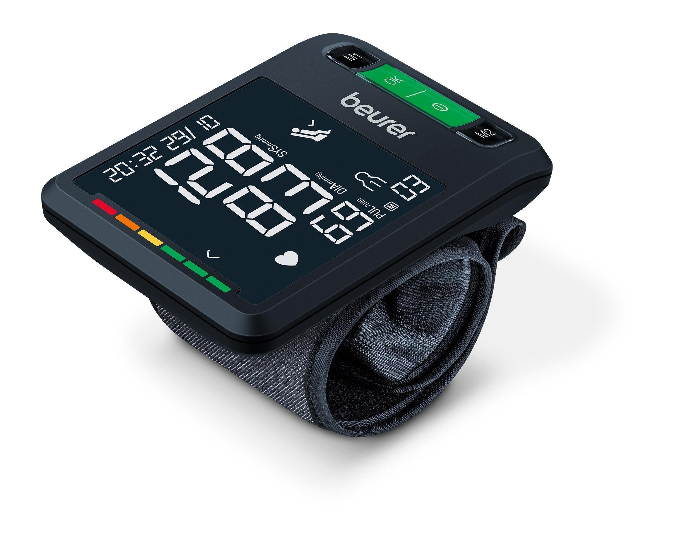 BEURER Handgelenk-Blutdruckmessgerät BC 87 Bluetooth, Vollautomatische Blutdruck- und Pulsmessung am Handgelenk