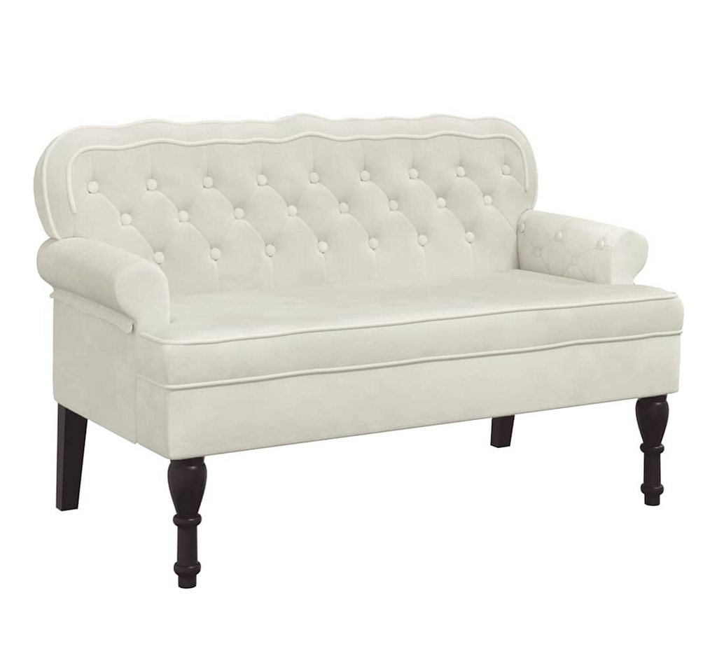 vidaXL Sitzbank Sitzbank mit Rückenlehne Creme 119,5x64,5x75 cm Samt