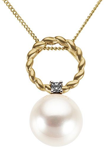 Firetti Perlenanhänger Schmuck Geschenk Gold 333 Halsschmuck Anhänger für Halskette Perle, zu Kleid, Shirt, Jeans, Sneaker! Anlass Geburtstag Weihnachten