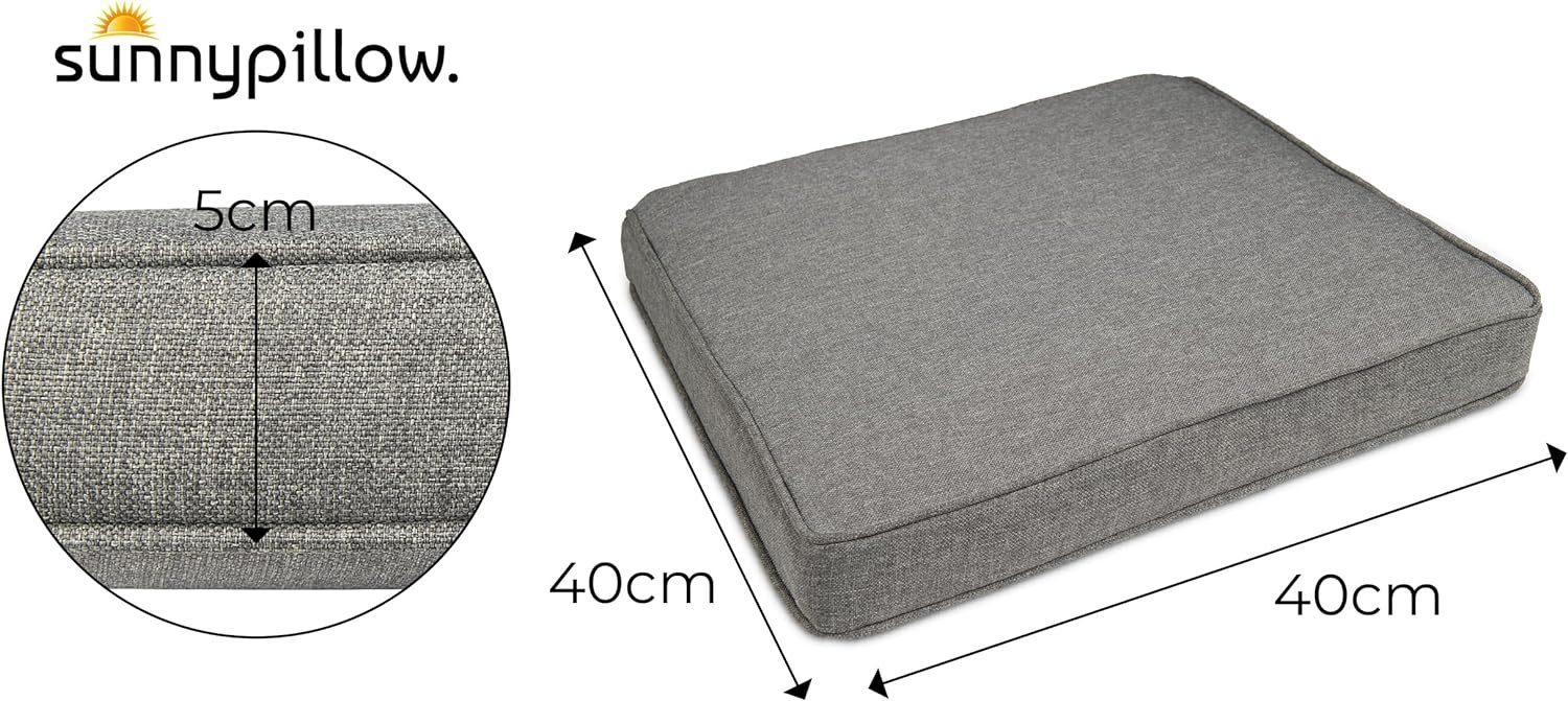sunnypillow Stuhlkissen 4er Set Stuhlkissen wasserdicht UV-lichtecht BALI, 4er Set 40x40x5cm Grau