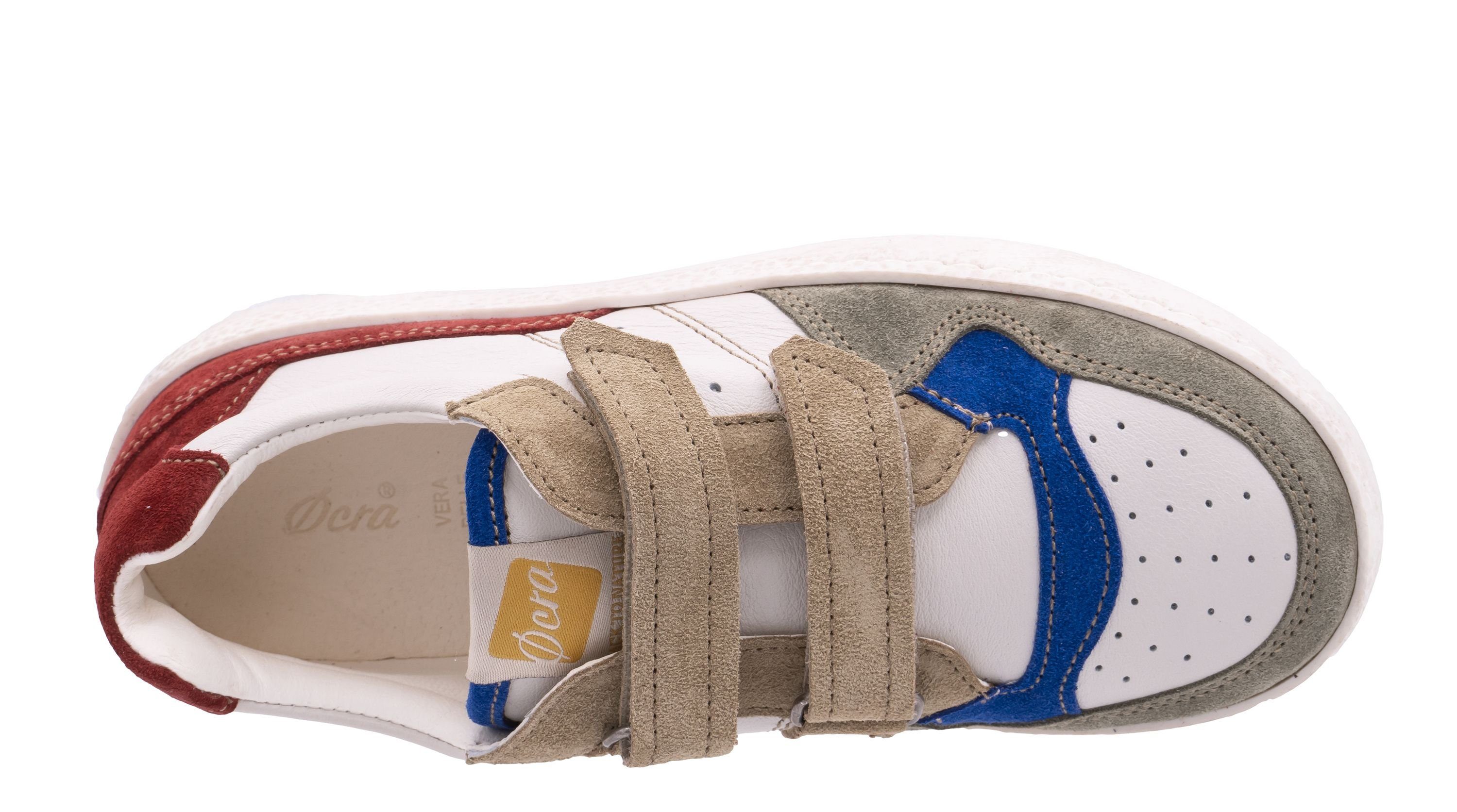 Ocra Ocra Sneaker Schuhe Kinder pflanz. geg. Leder D406 Weiß Rot Beige Sneaker