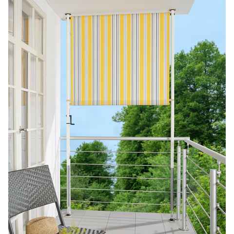 Angerer Freizeitmöbel Klemm-Senkrechtmarkise gelb/grau, BxH: 120x225 cm