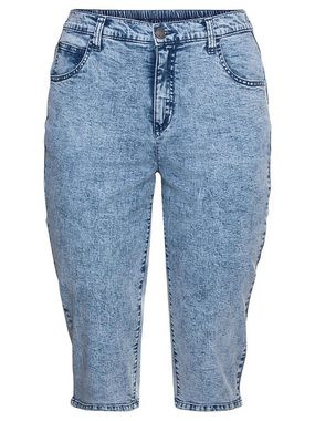 Sheego Caprijeans Große Größen in modischer Moonwashed-Optik