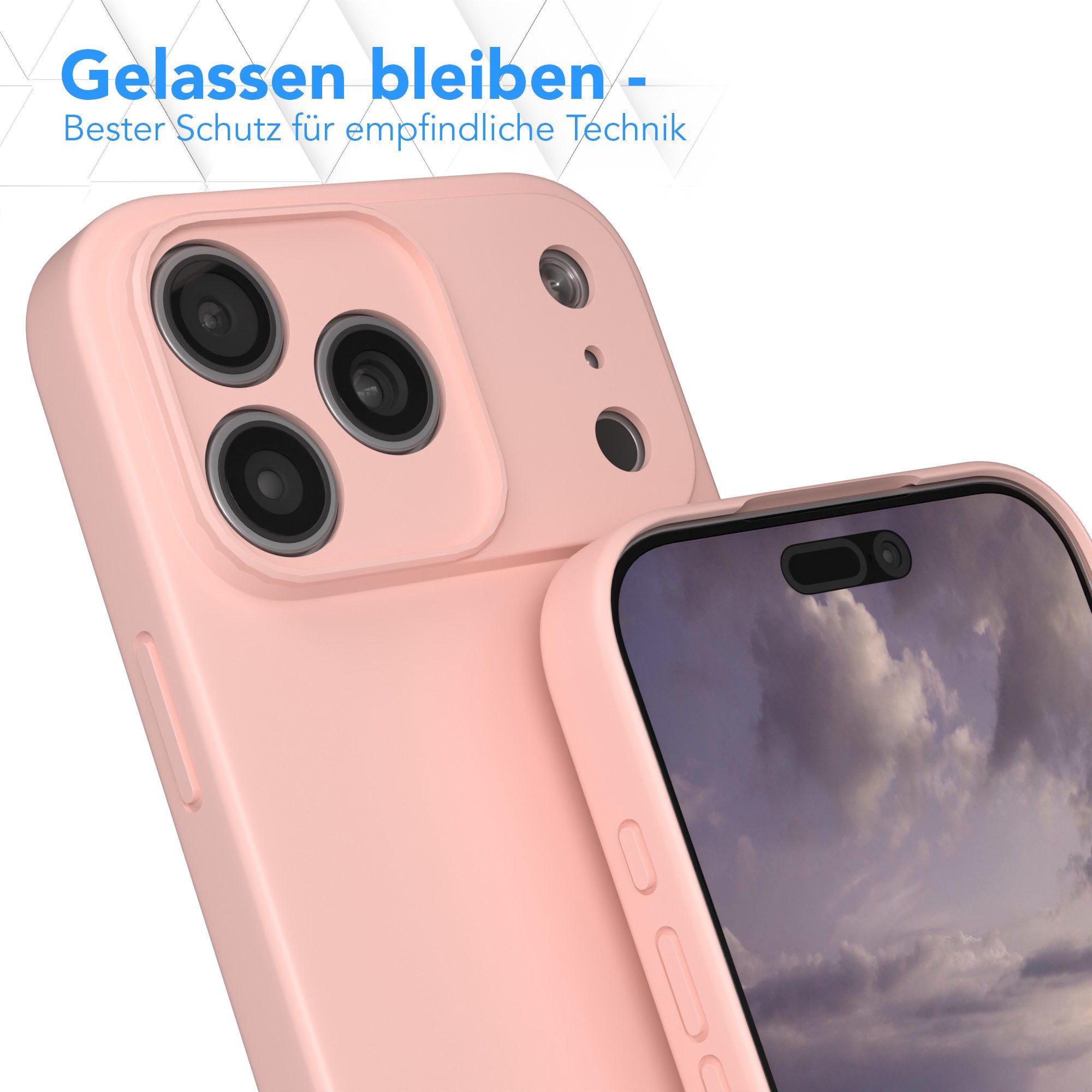 EAZY CASE Handyhülle für Apple iPhone 17 Pro Max Hülle Silikon 6,9 Zoll, Hülle mit Kameraschutz Bumper Case Silikonschutzhülle Rosa / Altrosa – Bild 4 von 5