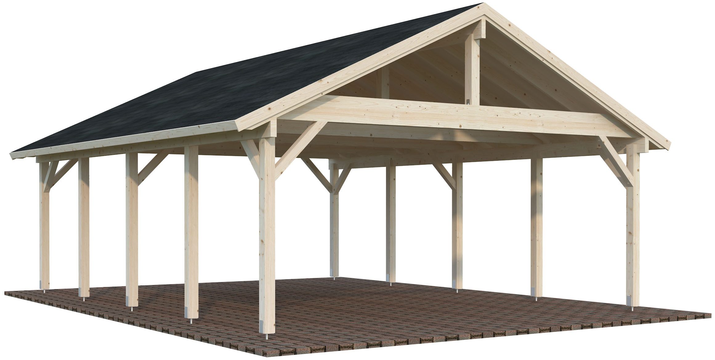Palmako Doppelcarport Robert, BxT: 640x764 cm, 199 cm Einfahrtshöhe