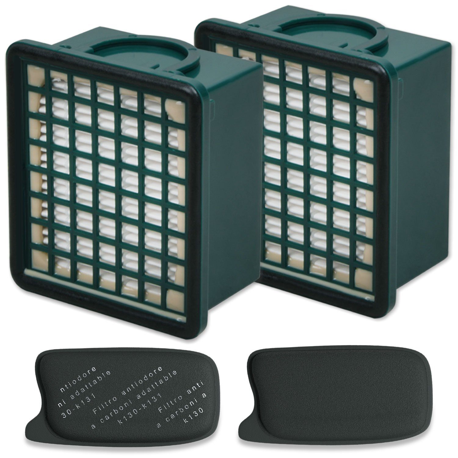 VIOKS Ersatzfilter Filterset Ersatz für Vorwerk HEPA-Filter + Geruchsfilter, Zubehör für Vorwerk Kobold VK 130 131 SC VK130