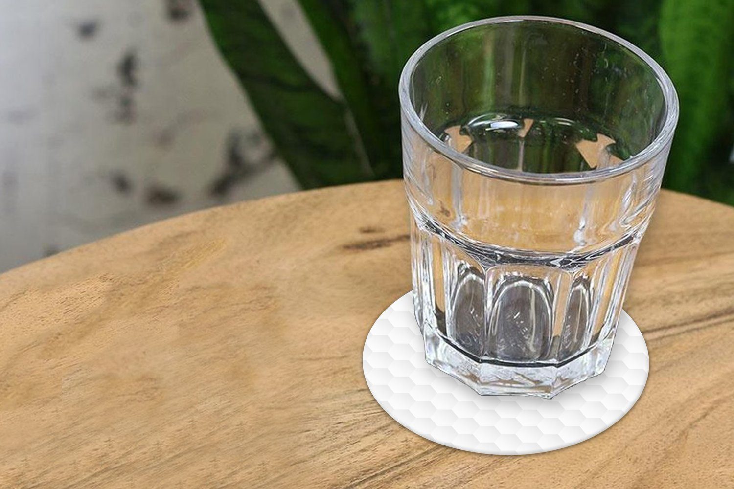 MuchoWow Glasuntersetzer Hintergrund - Weiß, Tasse, Becher - Gläser, Tassenuntersetzer, 3D - für Korkuntersetzer, 6-tlg., Abstrakt Getränkeuntersetzer, Zubehör
