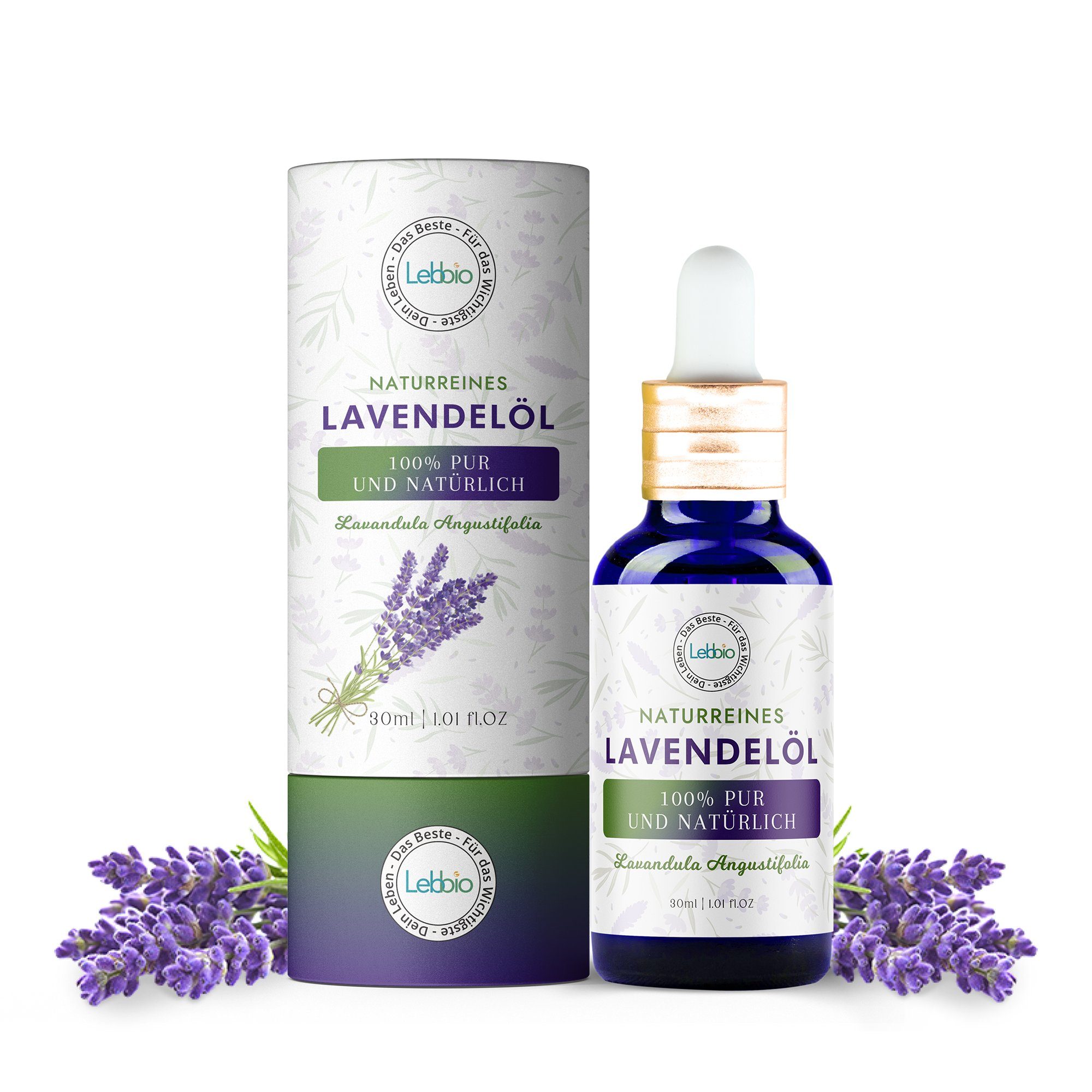 Lebbio Körperöl Lebbio Lavendelöl – 100% Pur und natürlich, 30 ml Inhalt