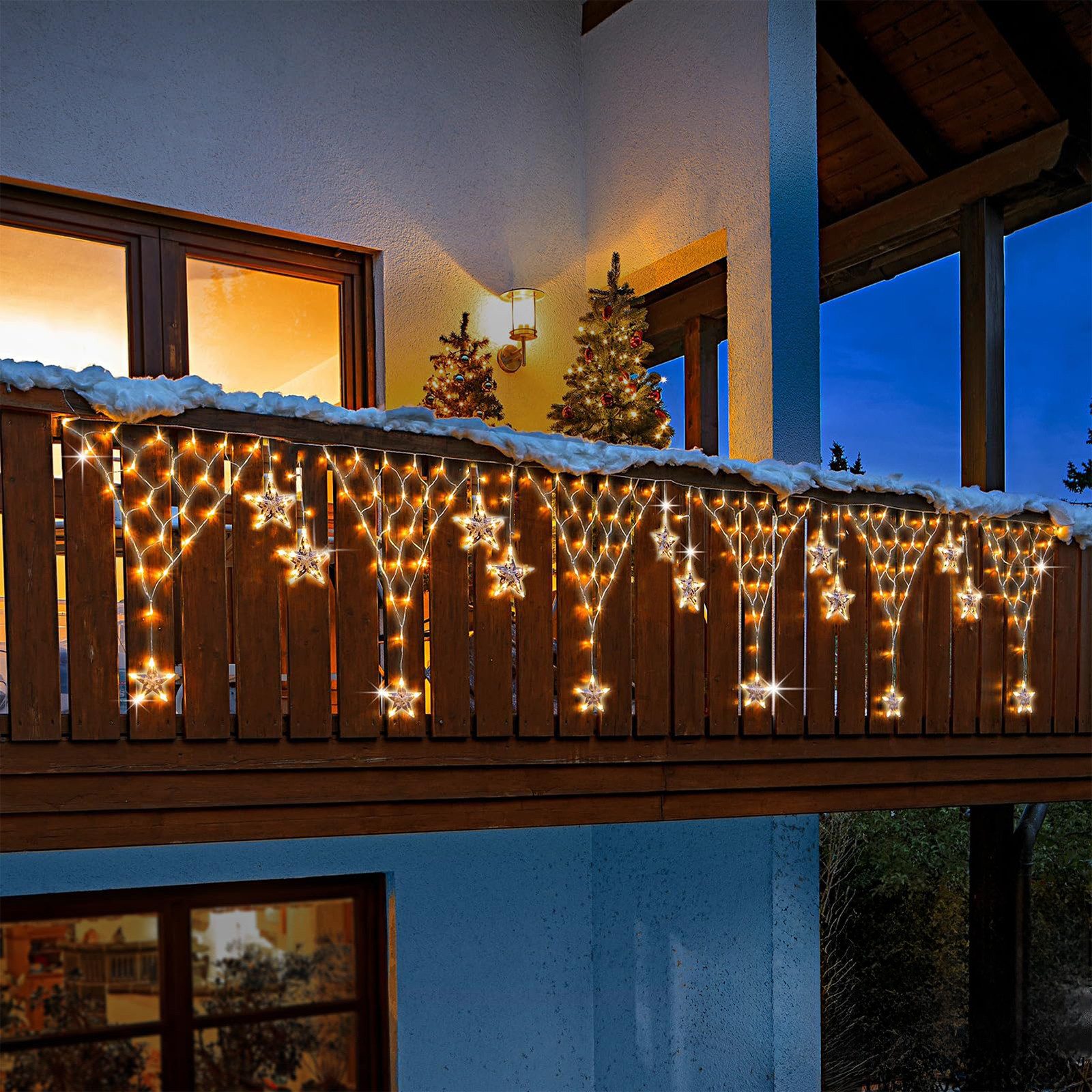 SERBASIC Lichterkette Weihnachten LED Lichterkettenvorhang, 8 Modi, 4/5M, L günstig online kaufen