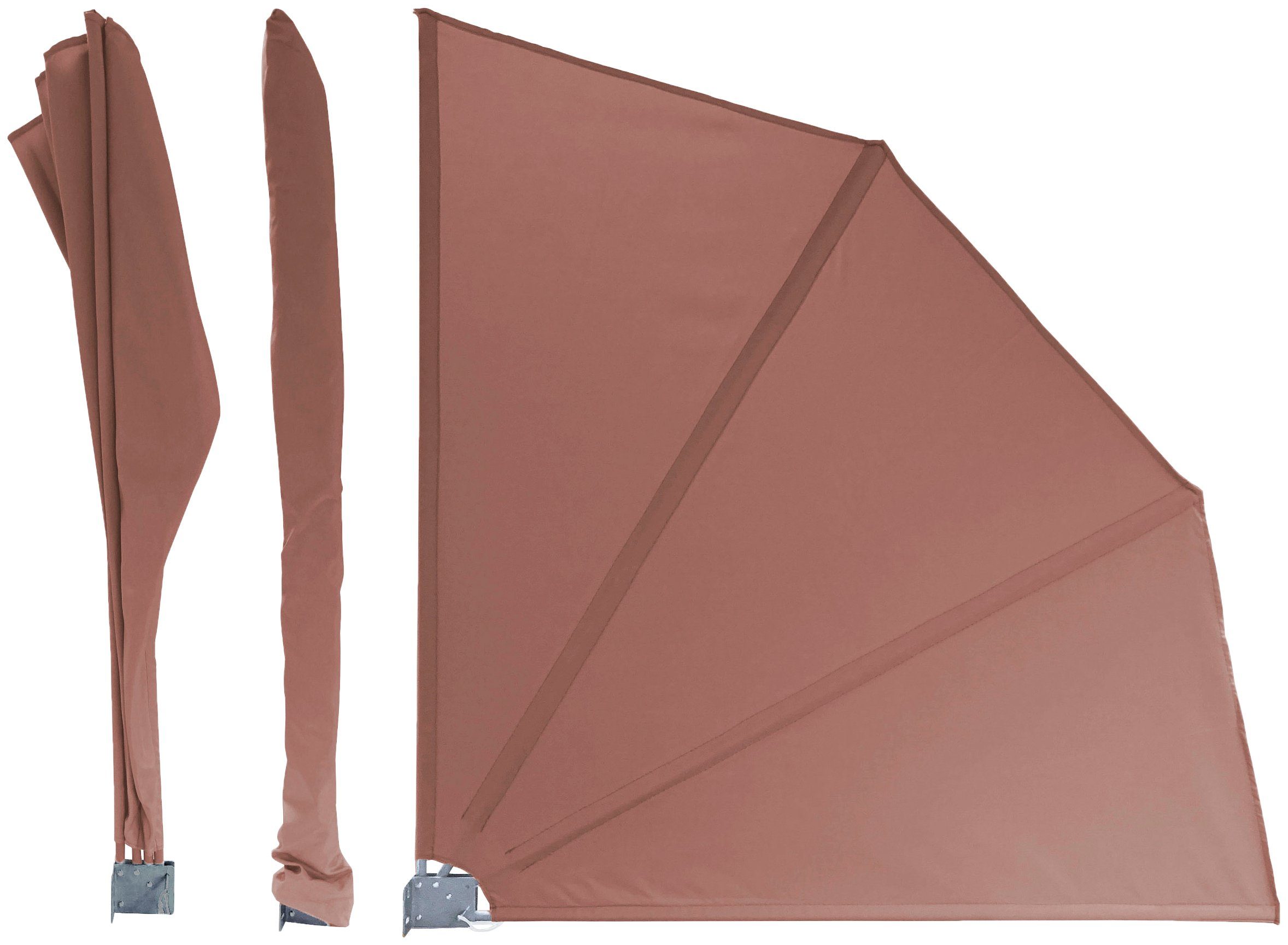 QUICK STAR Inkijkwerende vakken 140 x 140 cm Easy Mount beige grijs