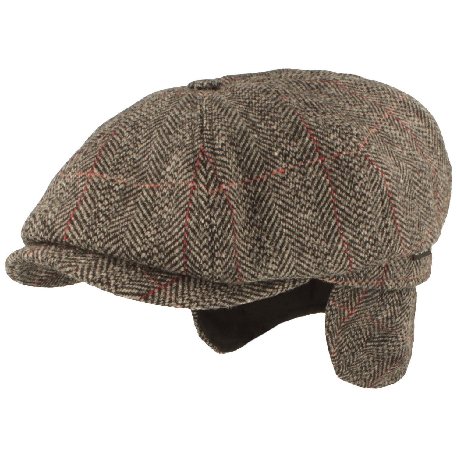 Breiter Schiebermütze 8-tlg Schiebermütze aus Wolle mit Ohrenschutz günstig online kaufen