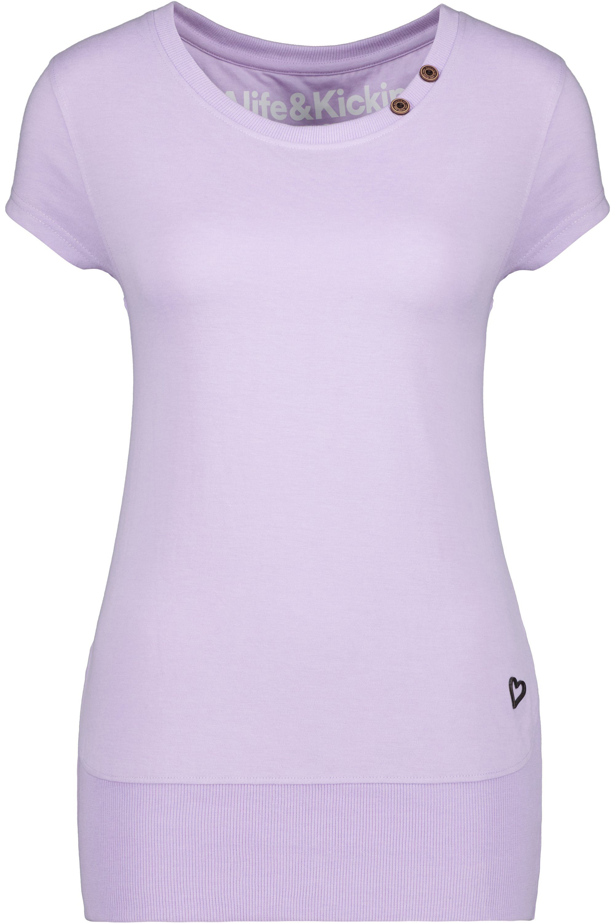 Rundhalsshirt Shirt Shirt & digital A lavender Kurzarmshirt, CocoAK Damen Kickin melange Alife