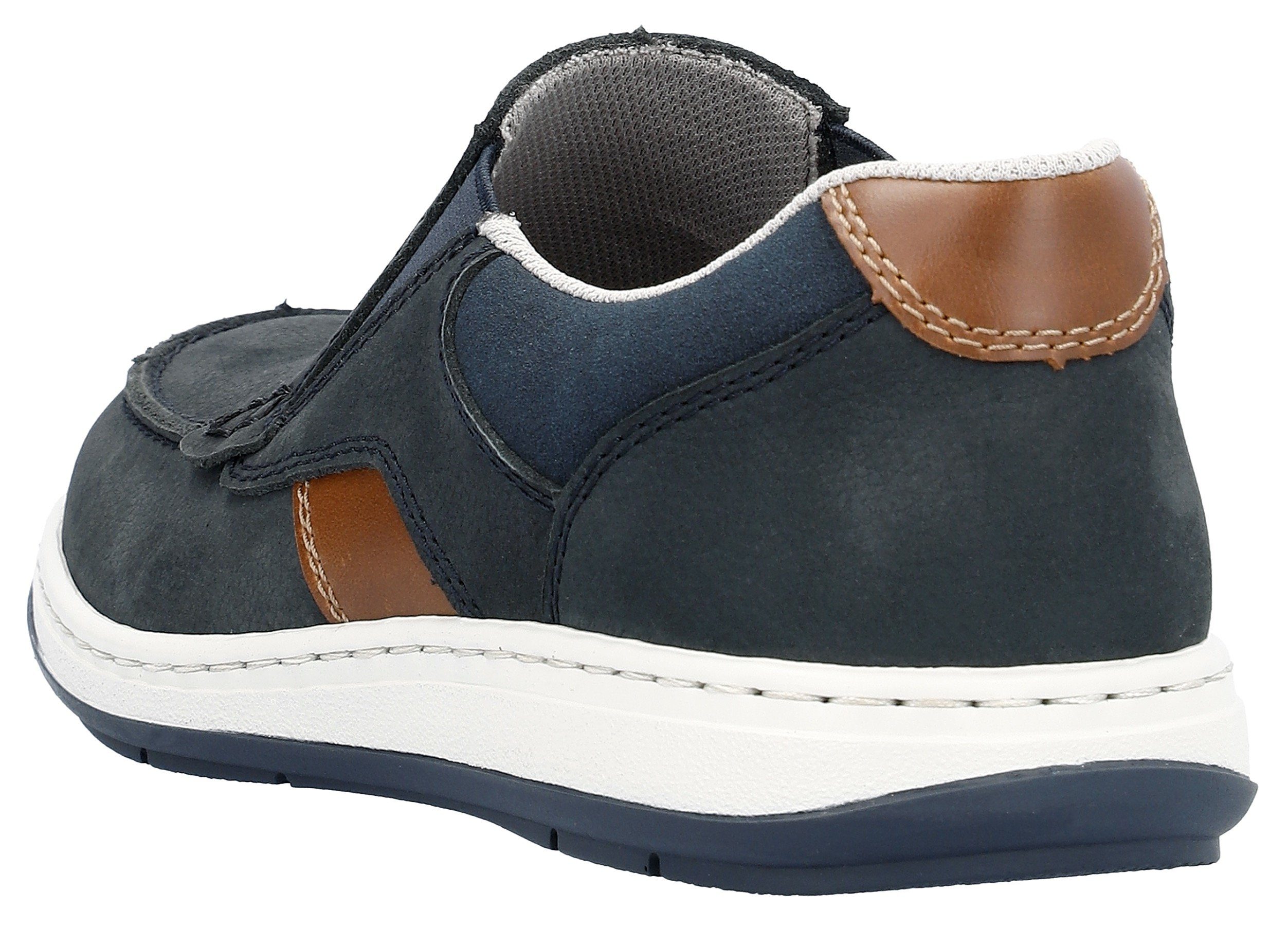 Rieker Slipper Mokassin, Loafer, Komfortschuh mit Gummizug für guten Sitz