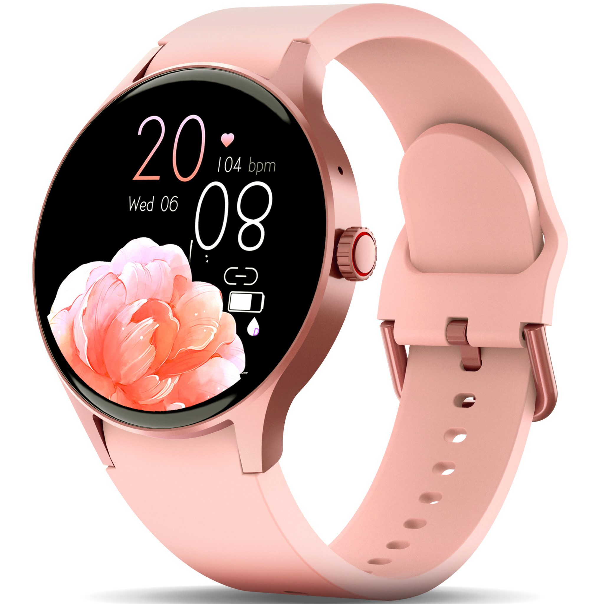 Smartwatch Damen mit Anruffunktion, Fitness Tracker Uhr, Smartwatch
