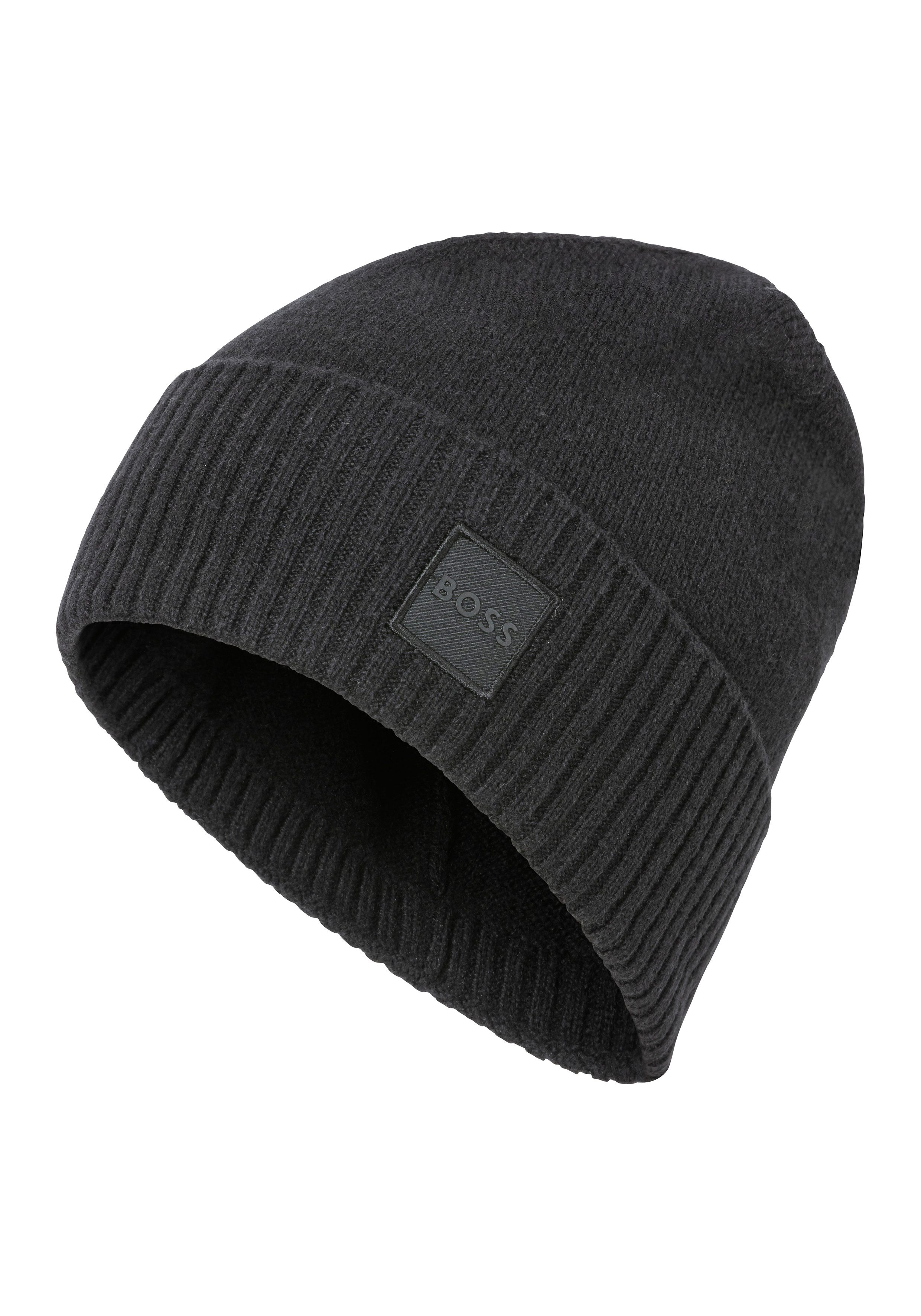 BOSS ORANGE Beanie Akaio_R_Hat Ton in Ton Logo-Badge, unisex