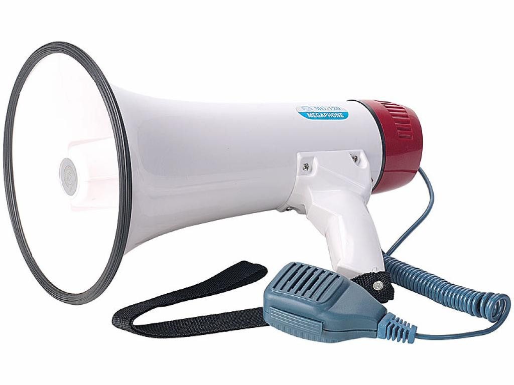 infactory infactory Megafon mit Sirene und Musik 25Watt Megaphon Megaphone Alarmsirene (Deutsche Anleitung)