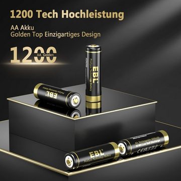 EBL AA Akku Pro Version 8 Stück - wiederaufladbare AA Batterien 2800mAh Akku