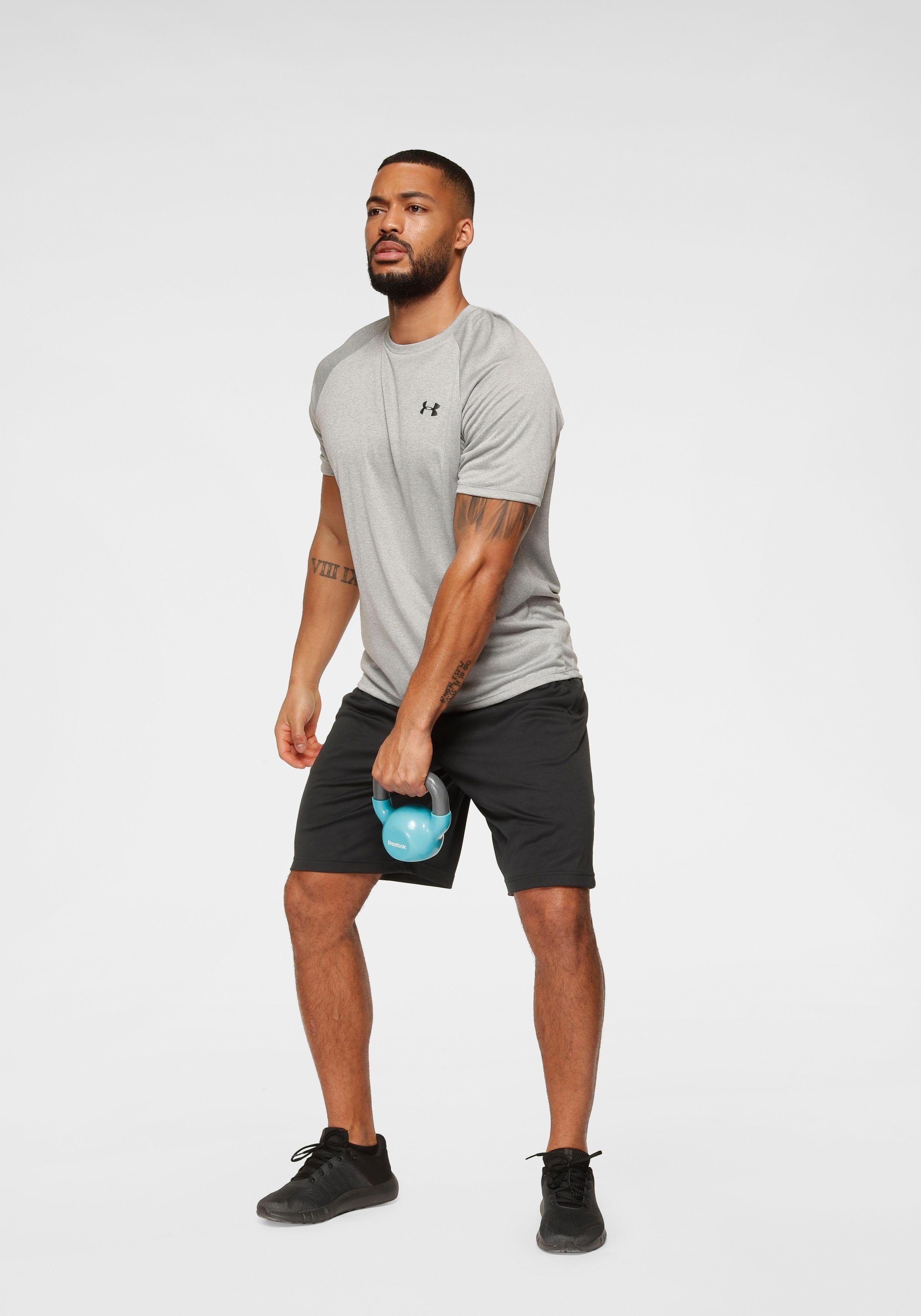 Under Armour® Funktionsshirt SHORT steel TEE light SLEEVE 2.0 heather-black UA TECH