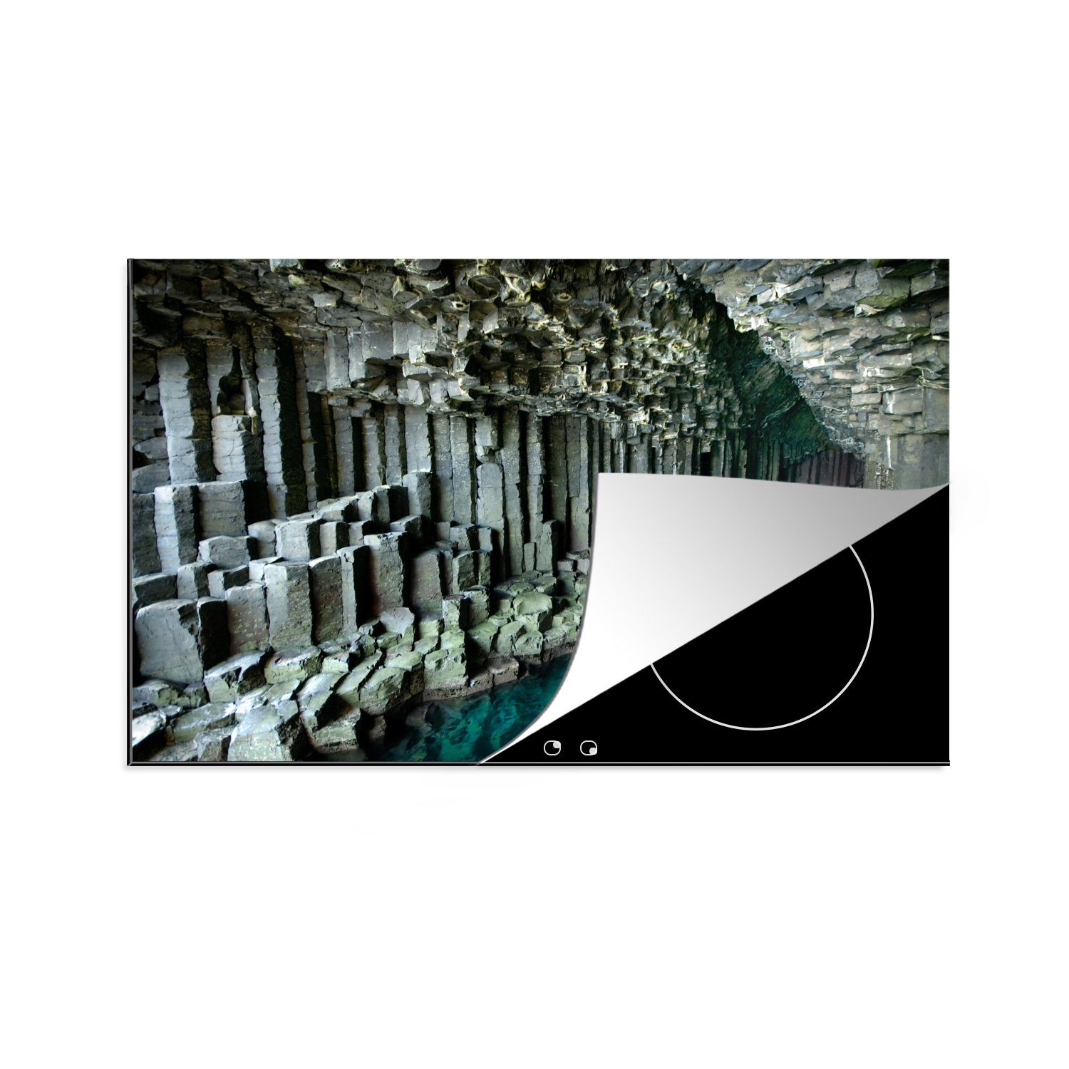 MuchoWow Herdblende-/Abdeckplatte Fingal's Cave auf der schottischen Insel Staffa, Vinyl, (1 tlg), 81x52 cm, Induktionskochfeld Schutz für die küche, Ceranfeldabdeckung | Herdabdeckplatten