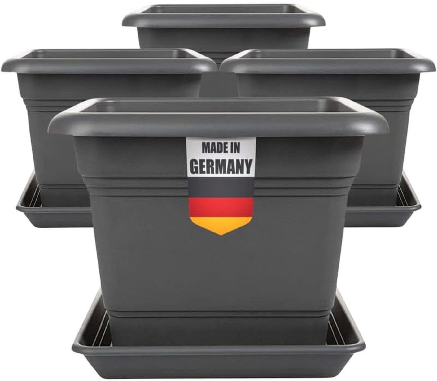 2friends Blumentopf 4er Set Anthrazit Blumenkübel günstig online kaufen
