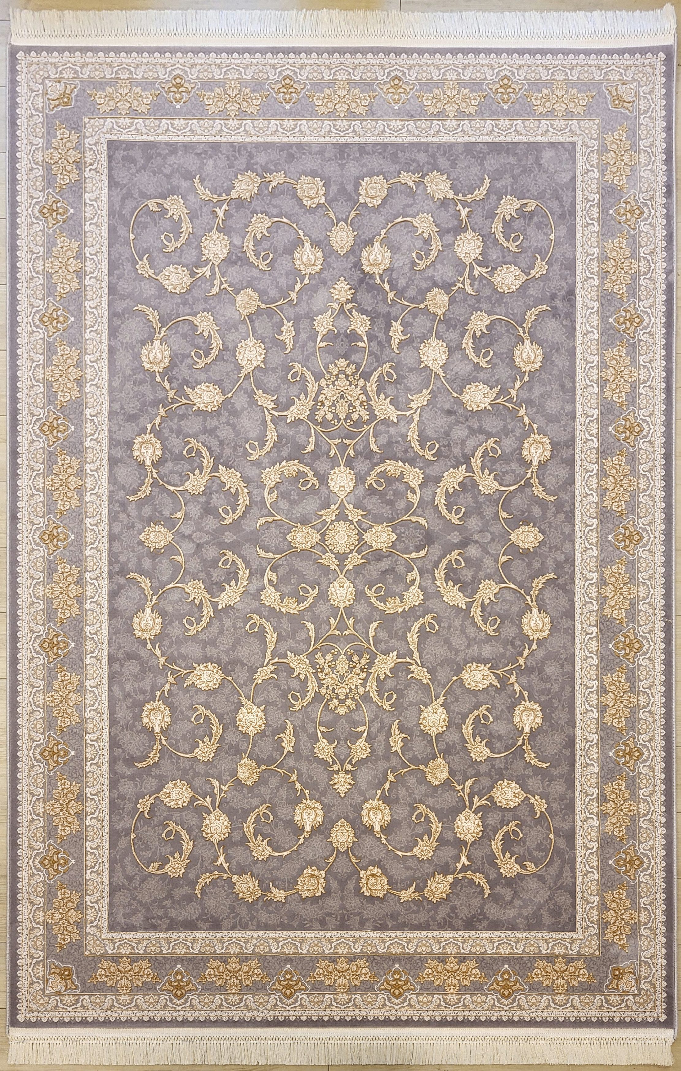 Rug Studios Teppich Teppich DESIGN IRAN 12480, Rechteckig, Höhe: 0 mm, modern, 150 x 225 cm, Silber