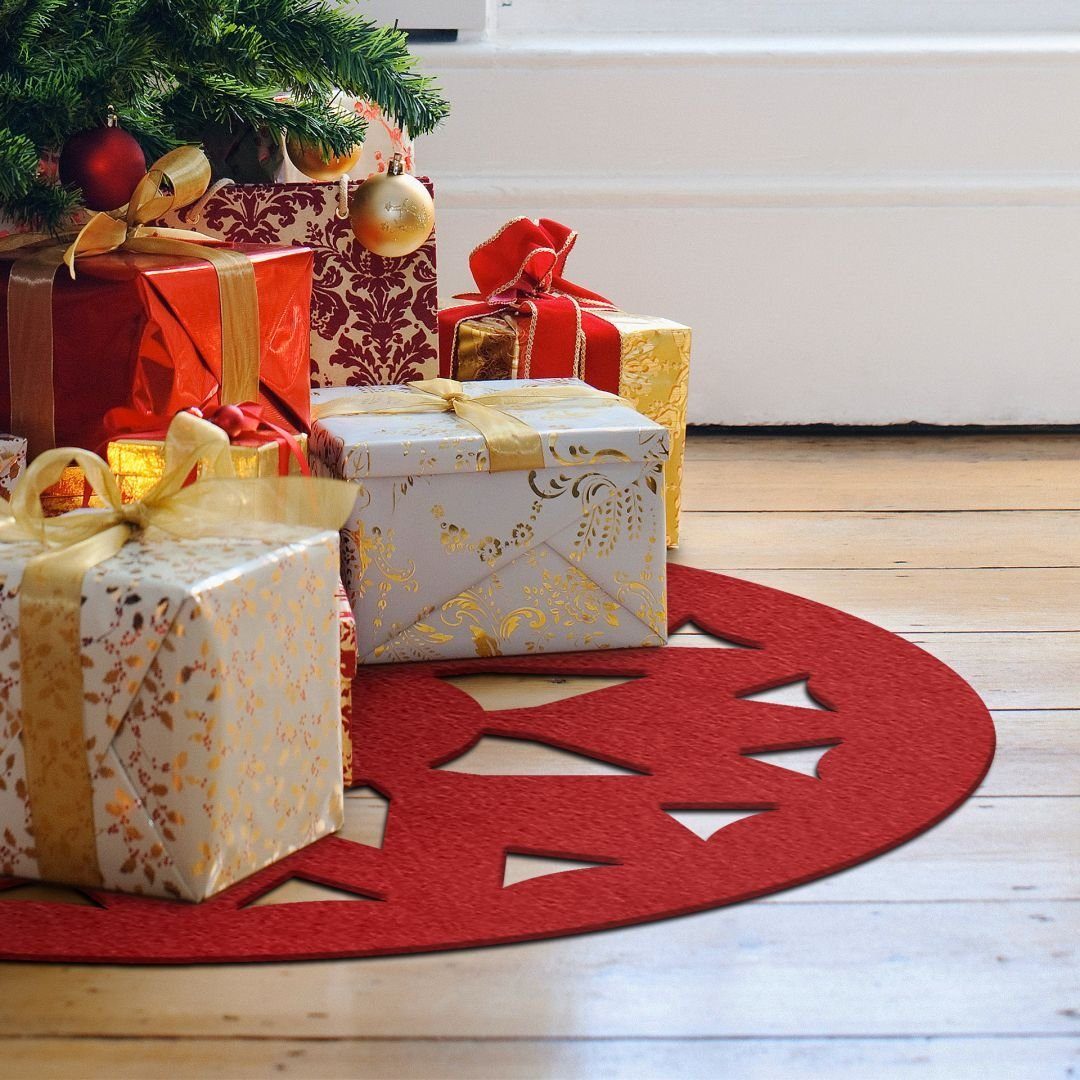 K&L Wall Art Weihnachtsbaumdecke Zimmerpflanzen Modern Ø 49cm Teppich Weihnachtsbaumdecke Untersetzer