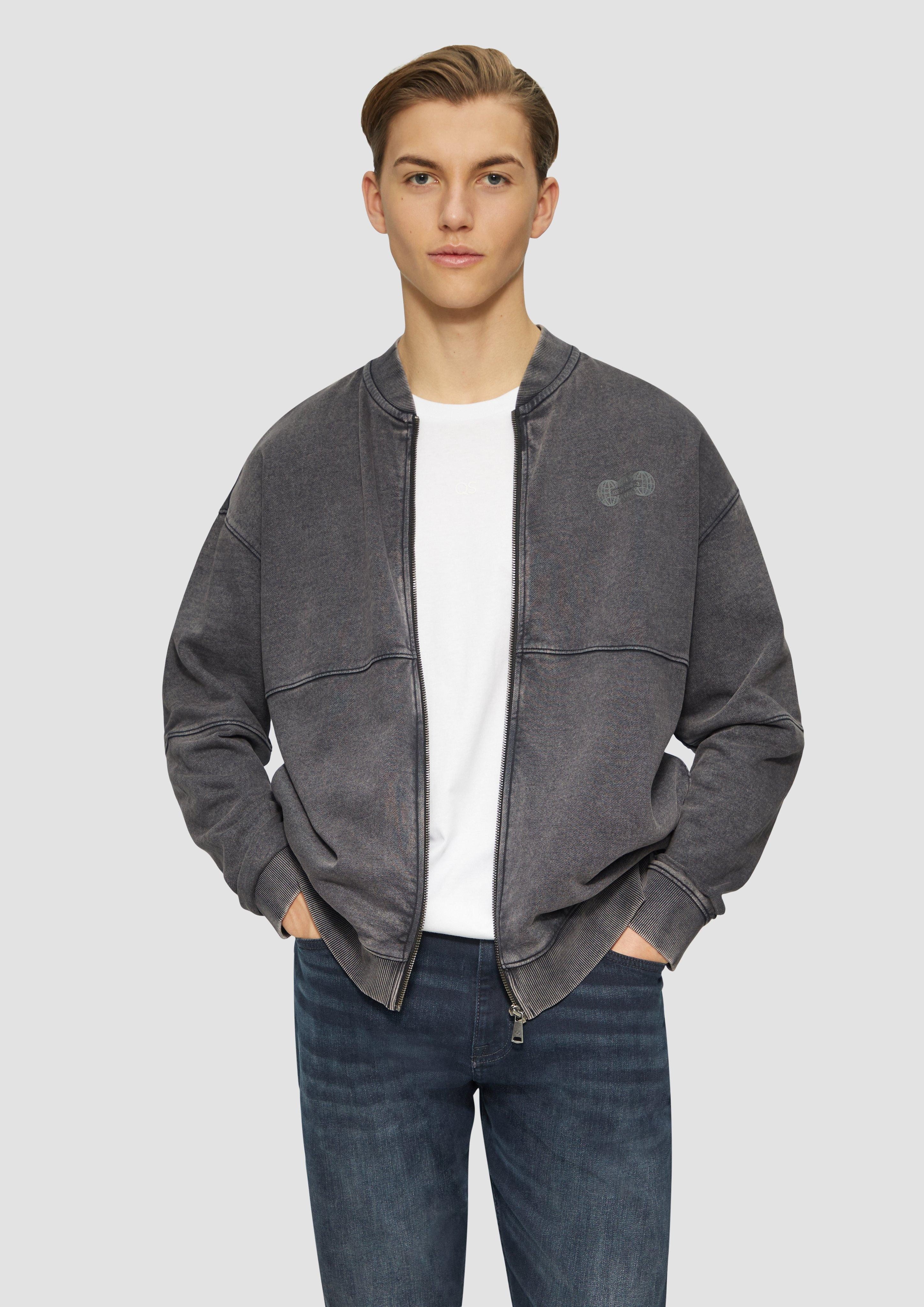 QS Outdoorjacke Gewaschene Sweatshirtjacke im Bomber-Style günstig online kaufen
