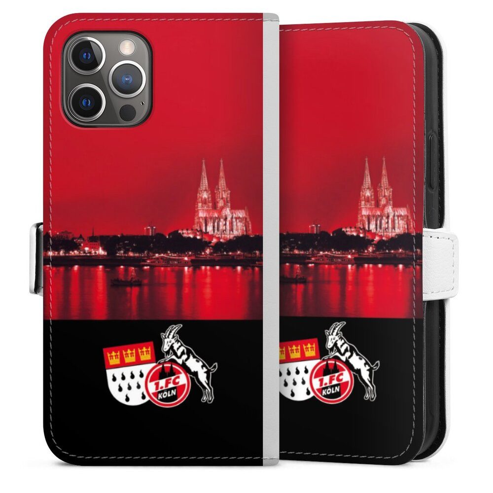 DeinDesign Handyhülle Skyline 1. FC Köln Offizielles Lizenzprodukt Skyline Köln Rot, Apple iPhone 12 Pro Hülle Handy Flip Case Wallet Cover