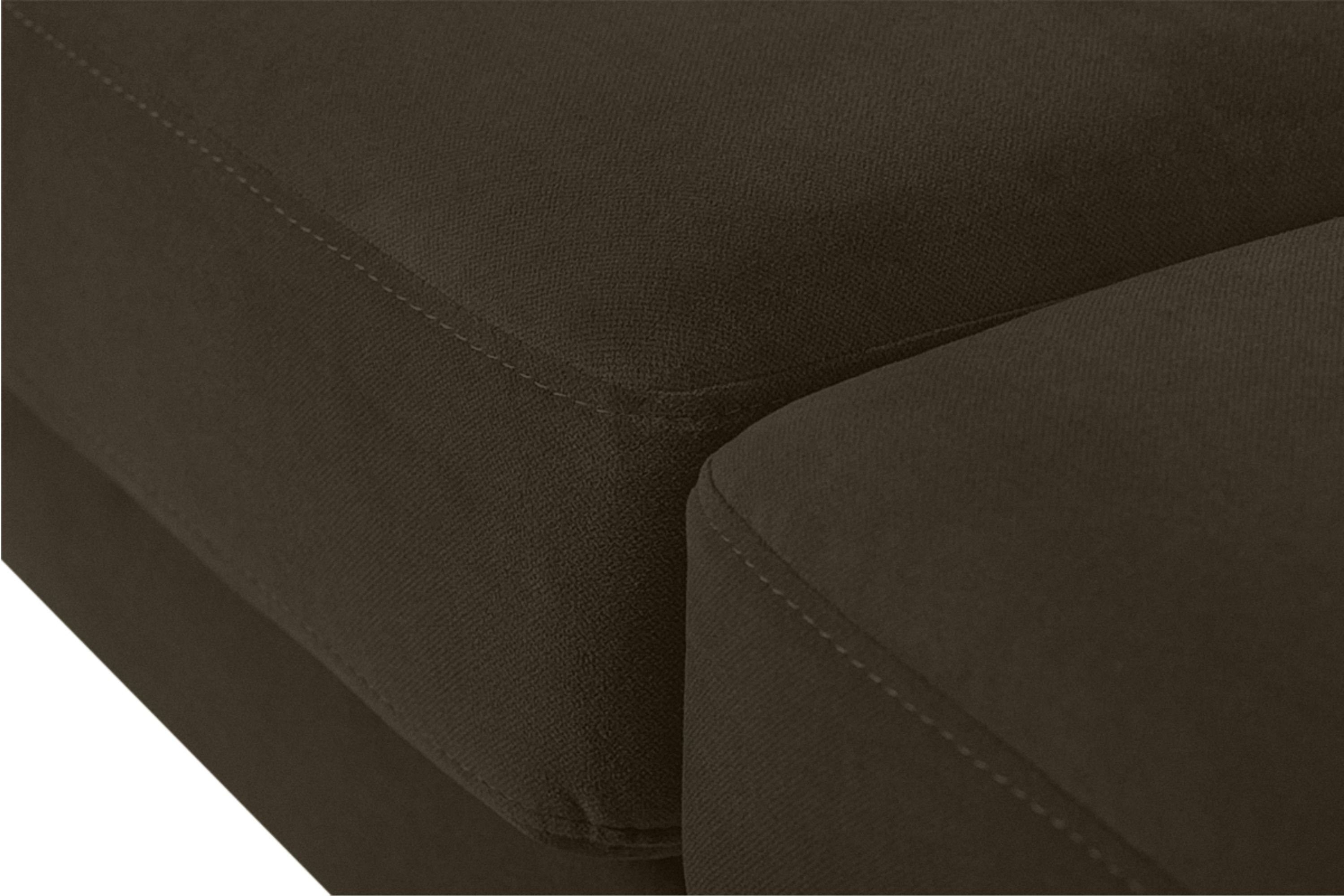 | Ecksofa Gestell Massivholz mit TAGIO Eckcouch, Scandi-Stil, Made Konsimo Armlehnen, aus braun Linke braun Europe, in